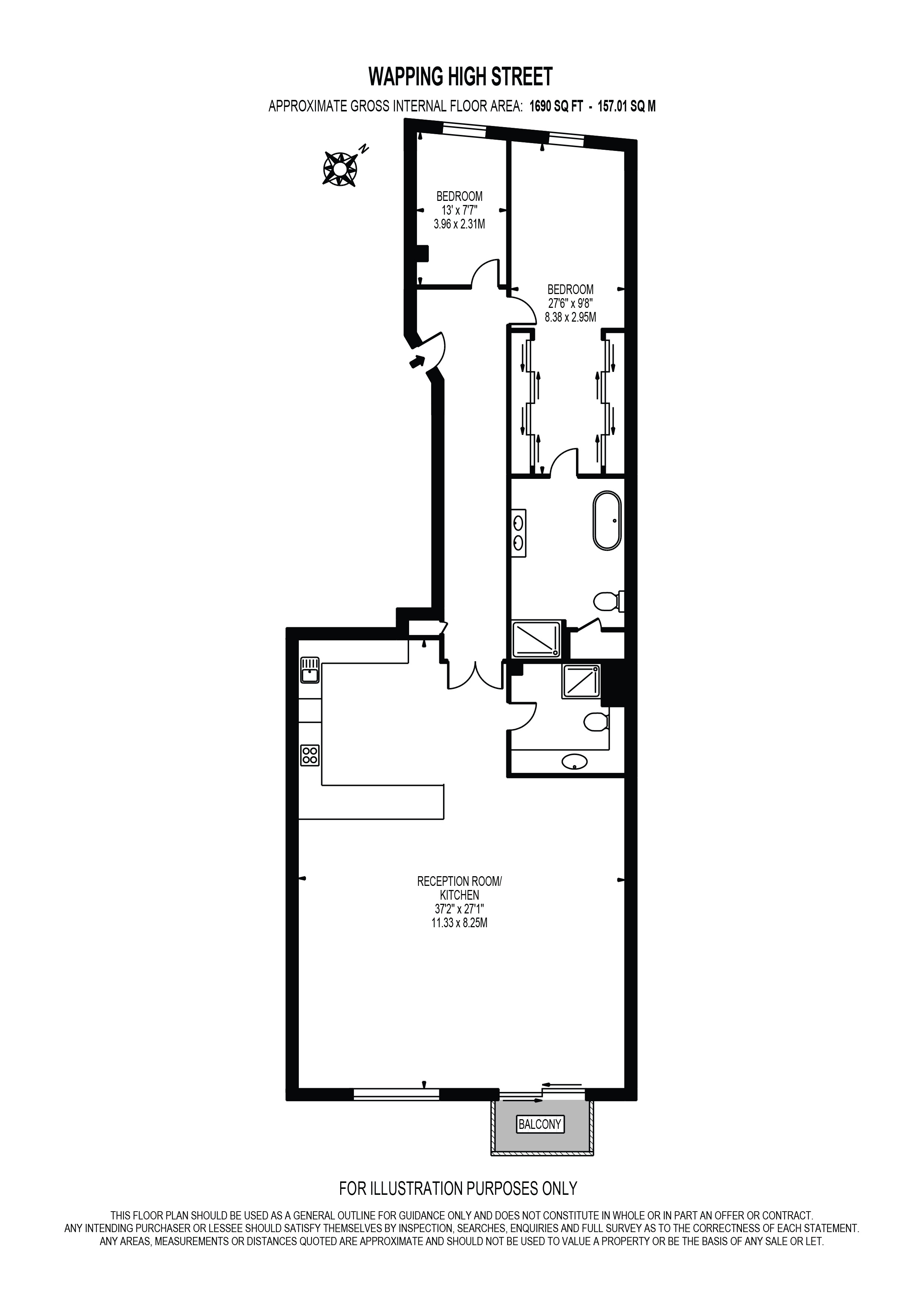 Flat 1 122, Wapping High Street, London floorplan