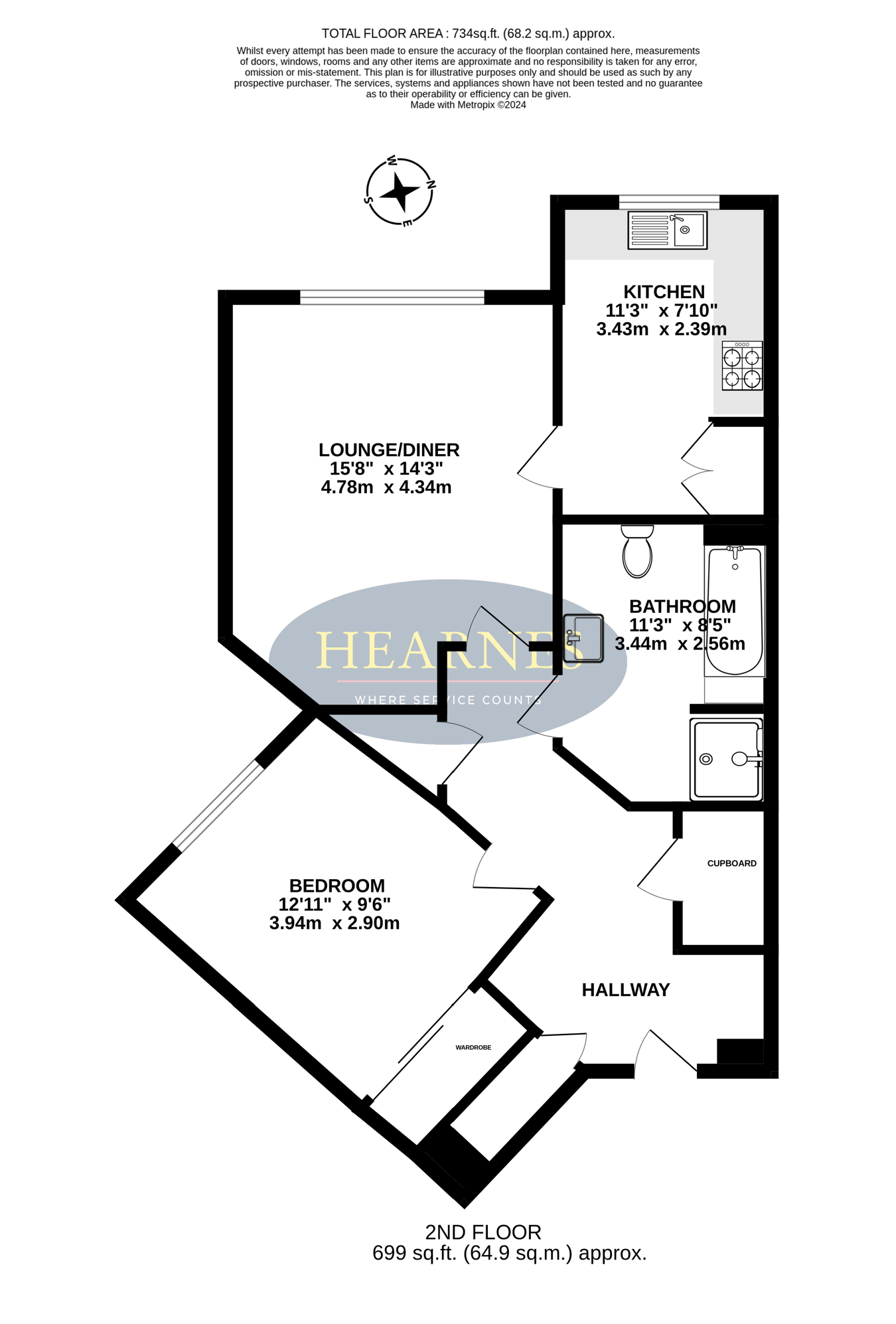 Flat 9 Melton Court, Lindsay Road, Poole floorplan