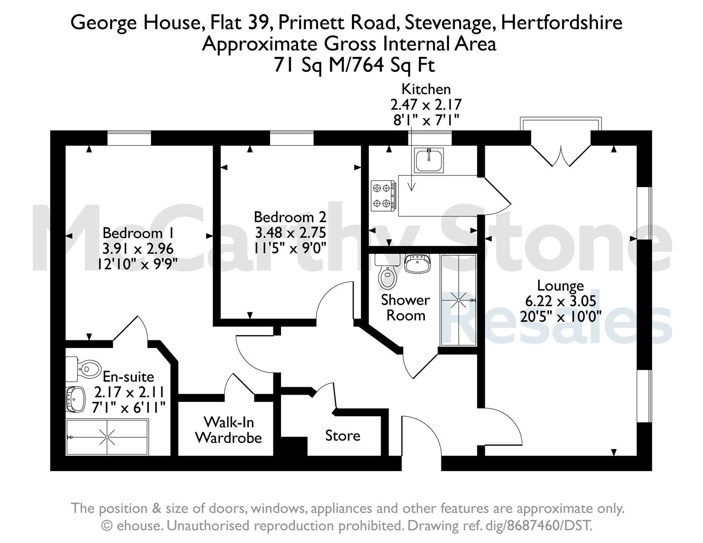 39 George House, Primett Road, Stevenage floorplan