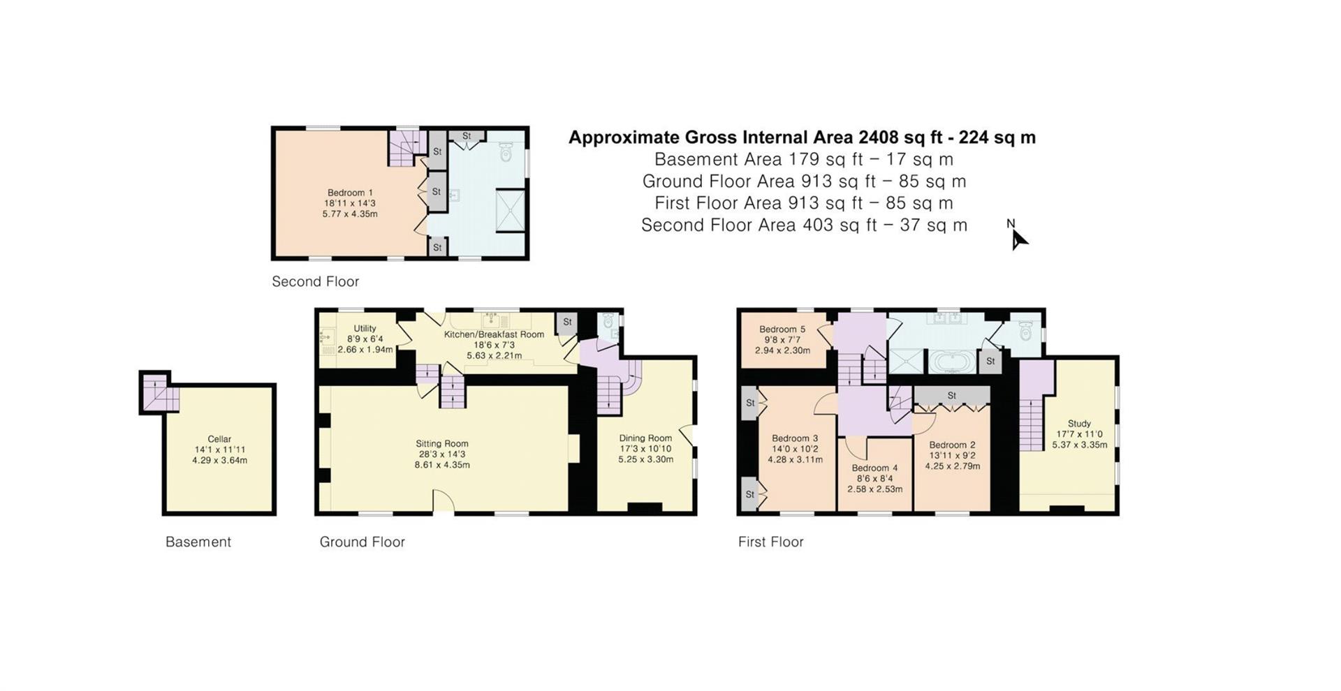 The House at Red Lion Corner, South Side, Steeple Aston floorplan