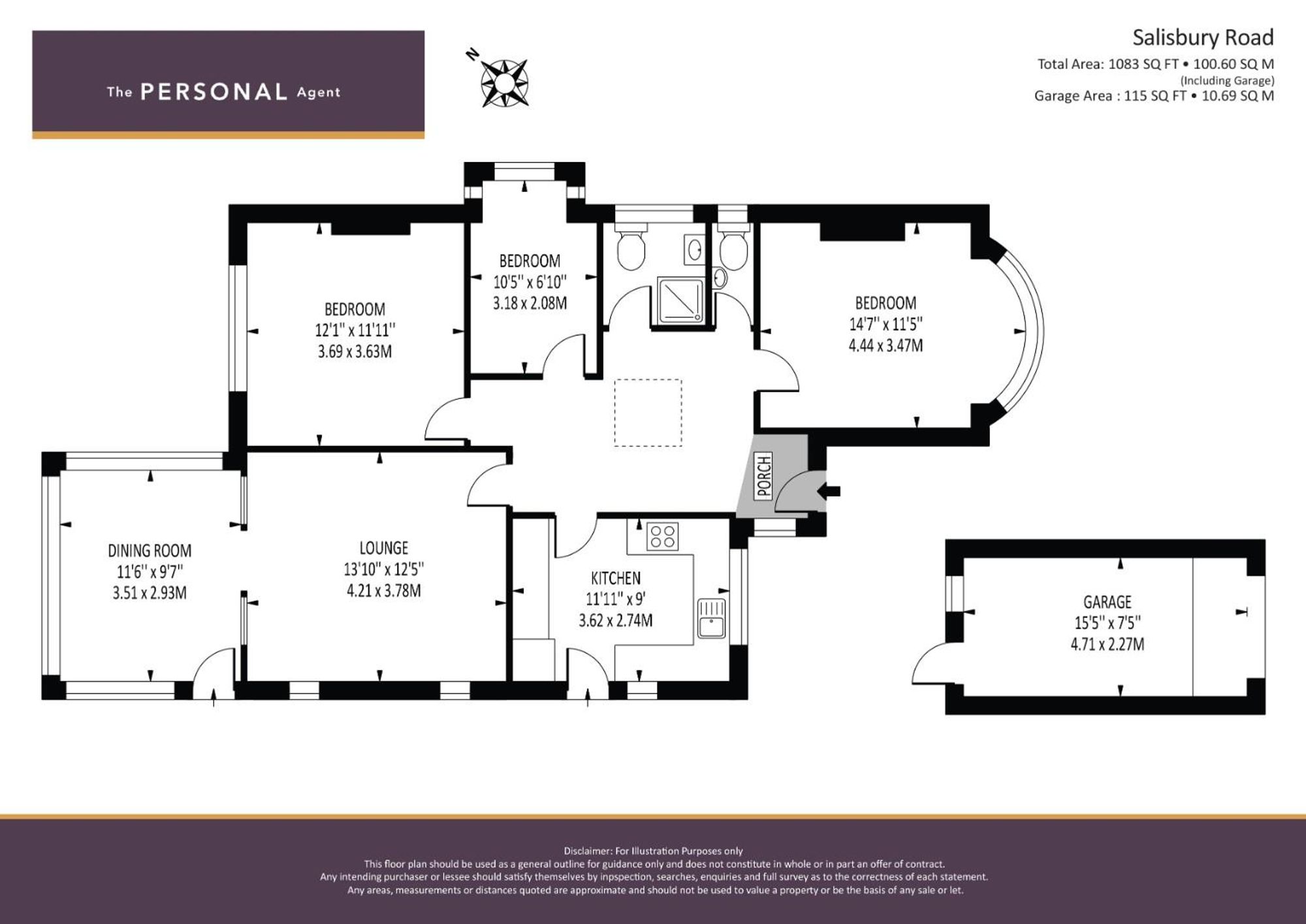 25, Salisbury Road, Worcester Park floorplan