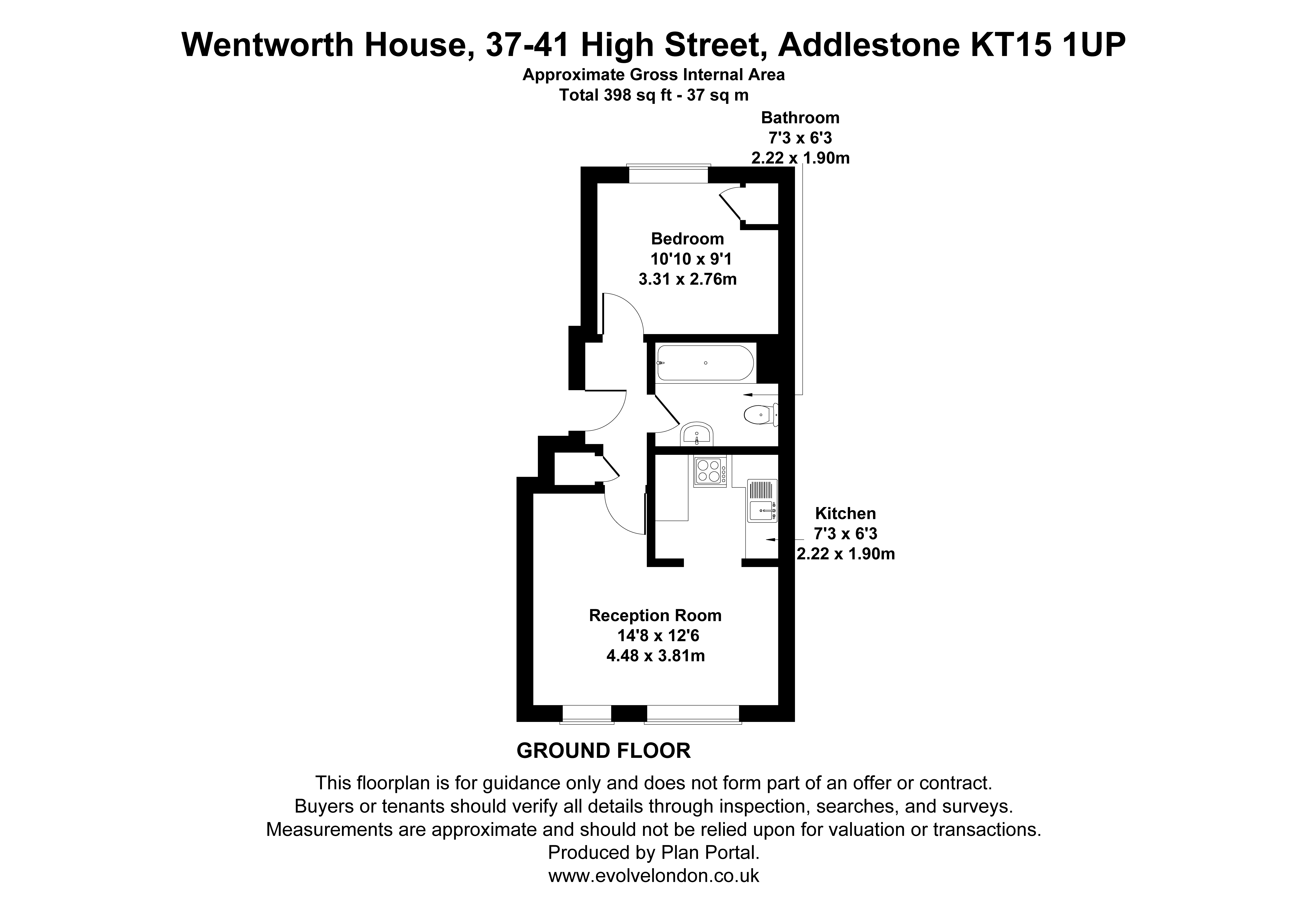 Flat 8, Wentworth House 37-41,, High Street, Surrey floorplan