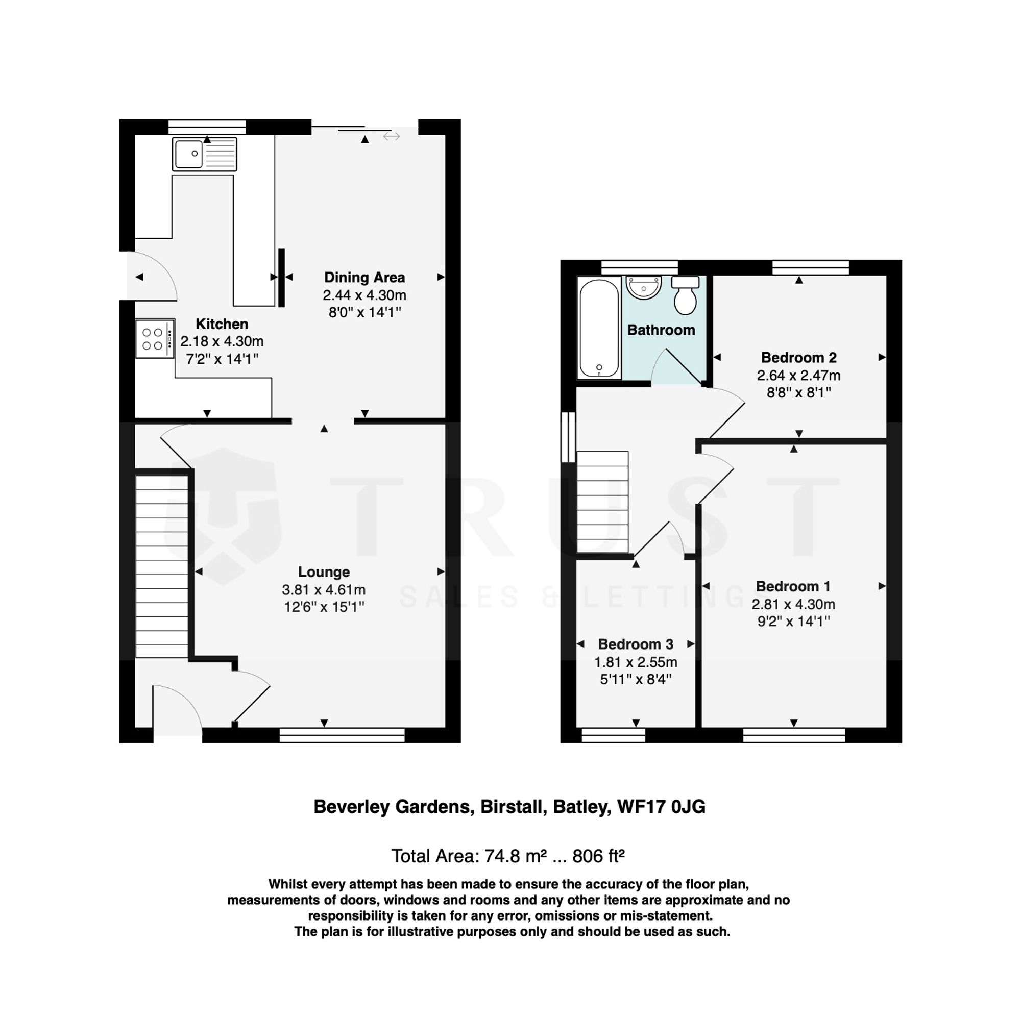 6 Beverley Gardens, Batley floorplan