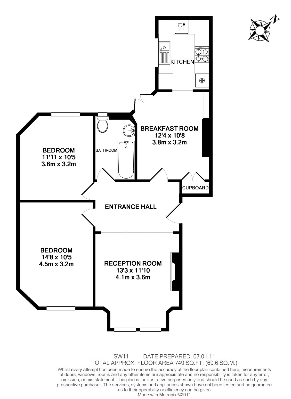 2 Bedrooms Flat to rent in Cambridge Road, London SW11