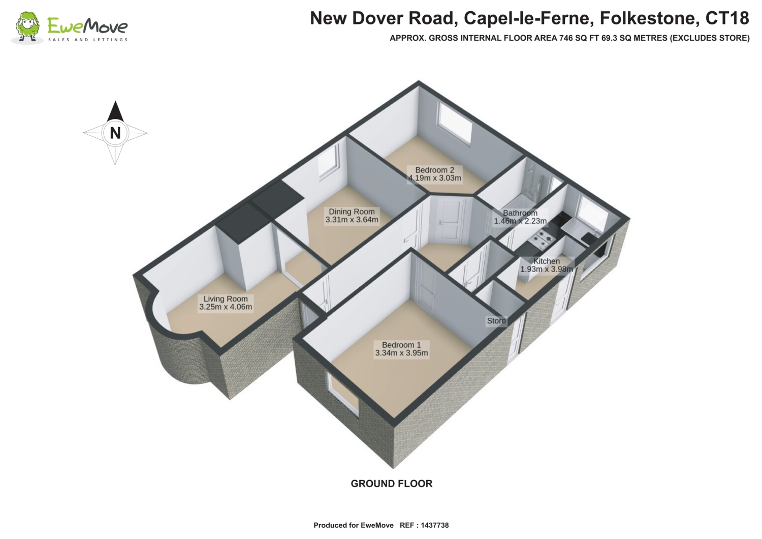 113, New Dover Road Capel-le-Ferne, Folkestone floorplan