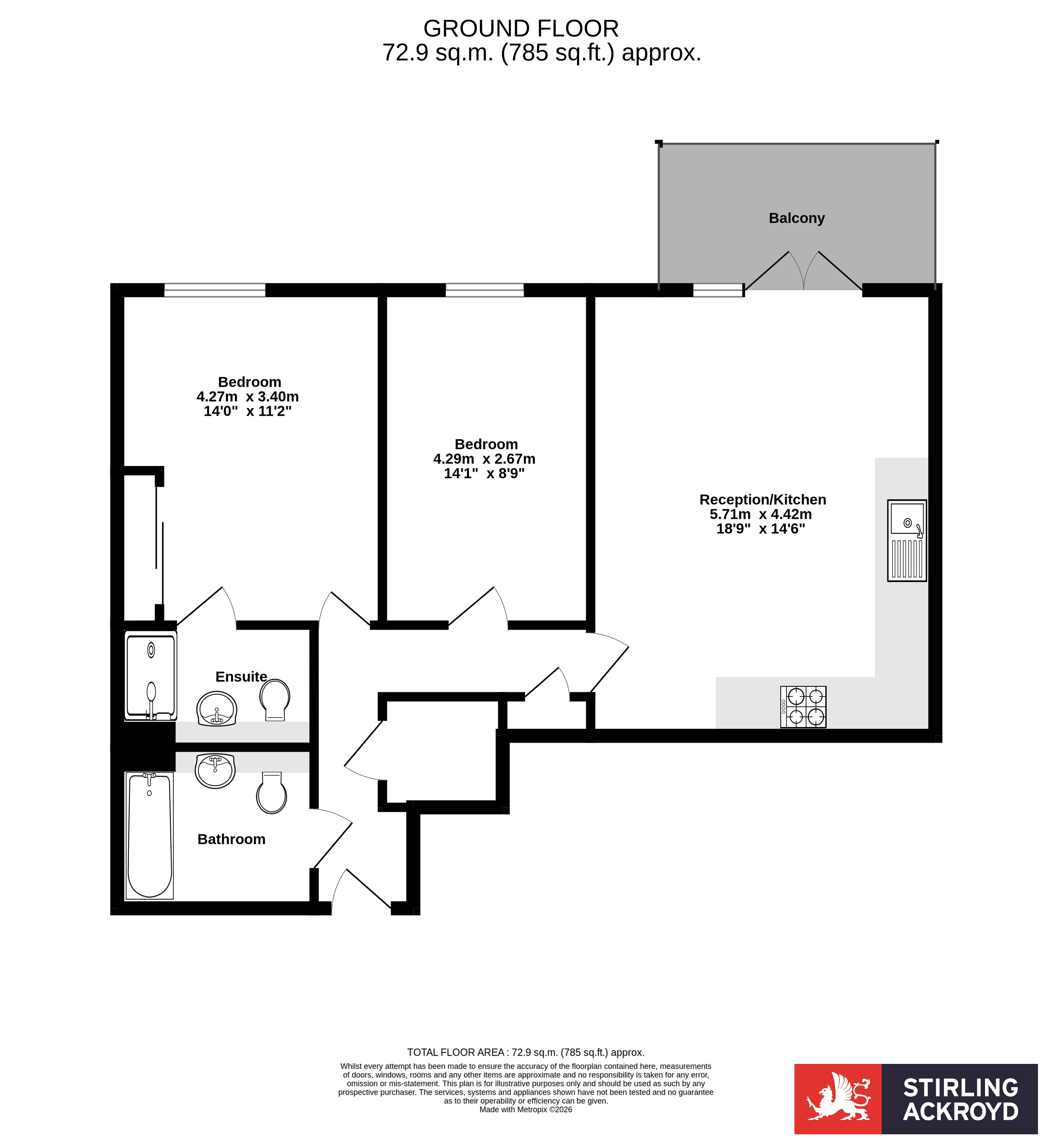 Flat 18, Marsworth House,, Hatton Road, Wembley floorplan