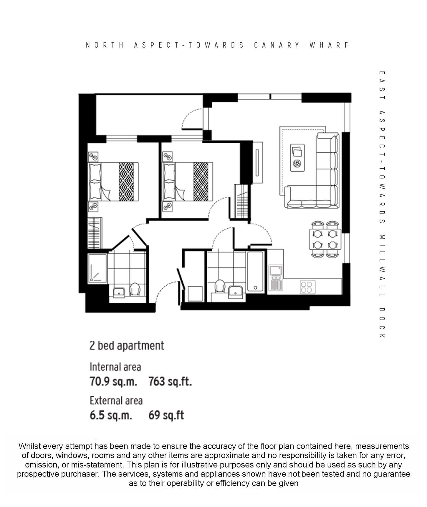 Flat 1704, Maine Tower, Canary Wharf floorplan