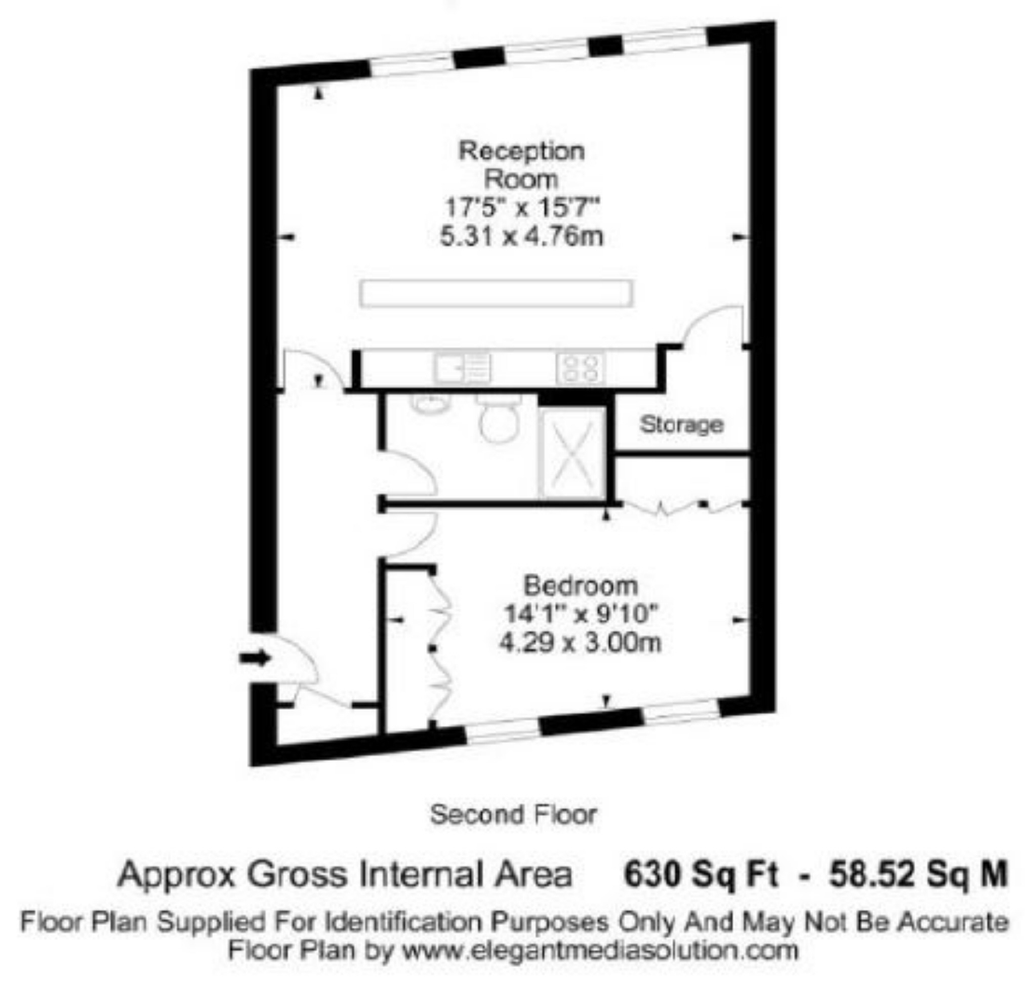 Flat 24, 1, Chepstow Place, London floorplan