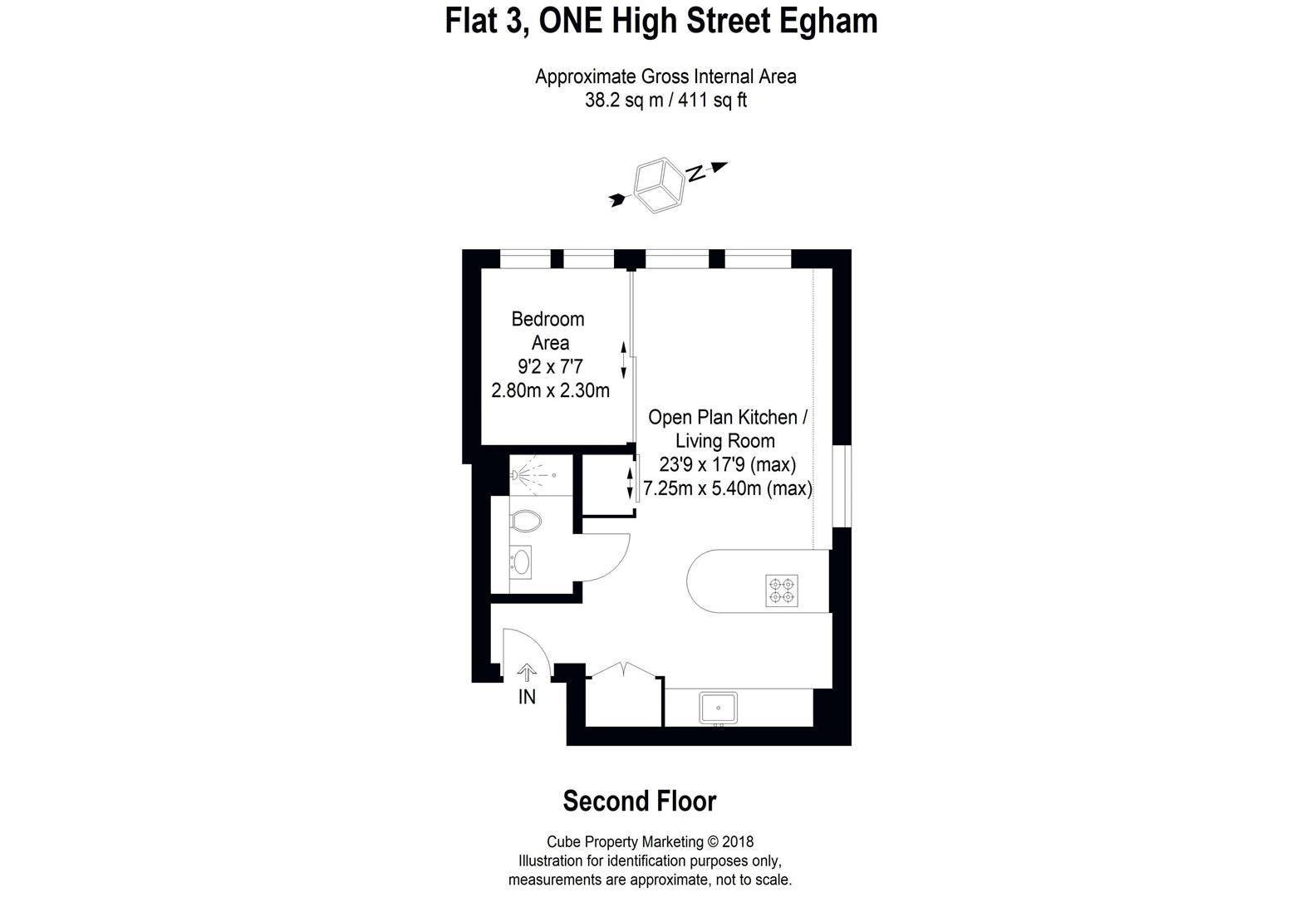 Flat 3, One High Street, Egham floorplan