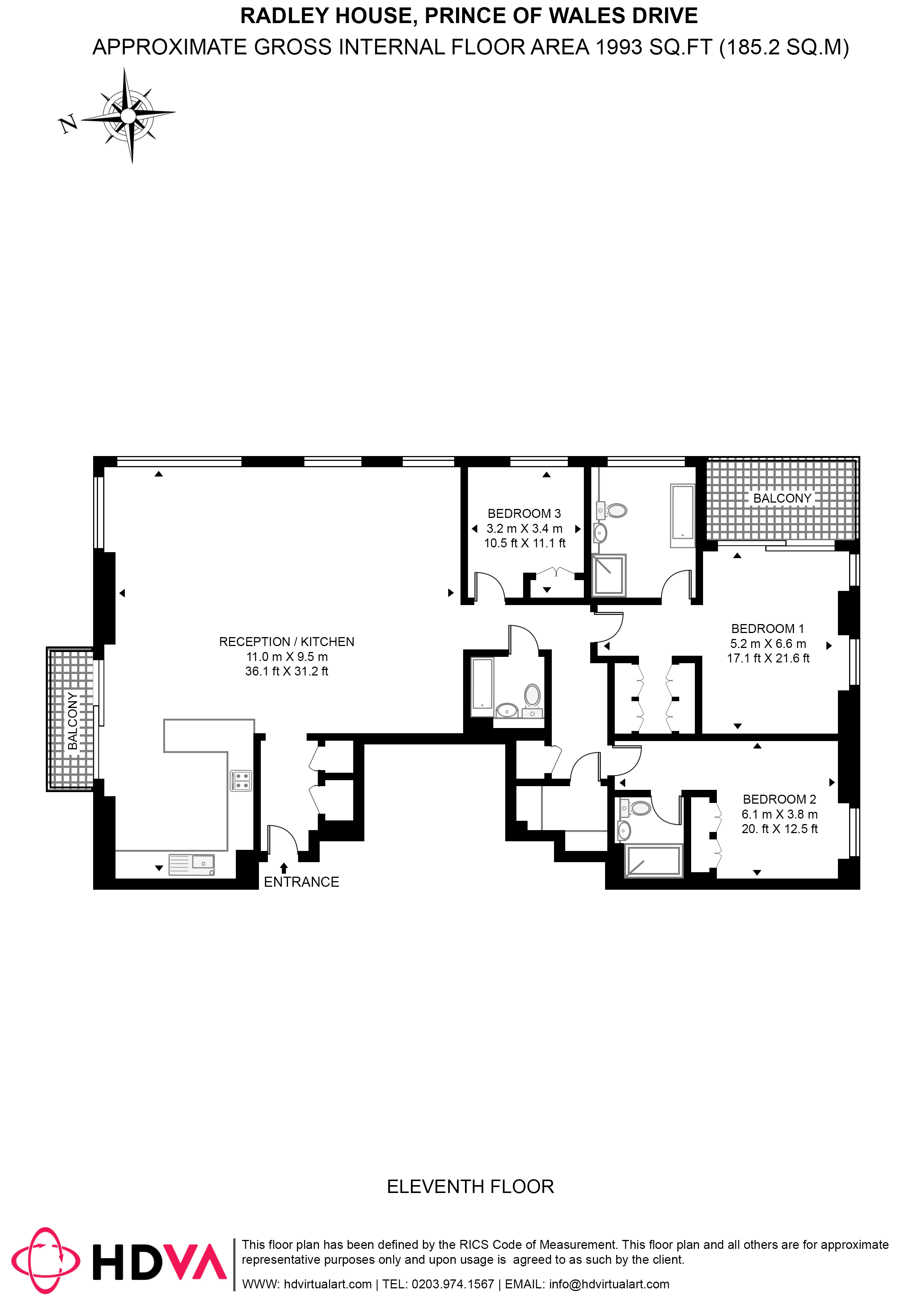 Radley House, Price of Wales Drive floorplan