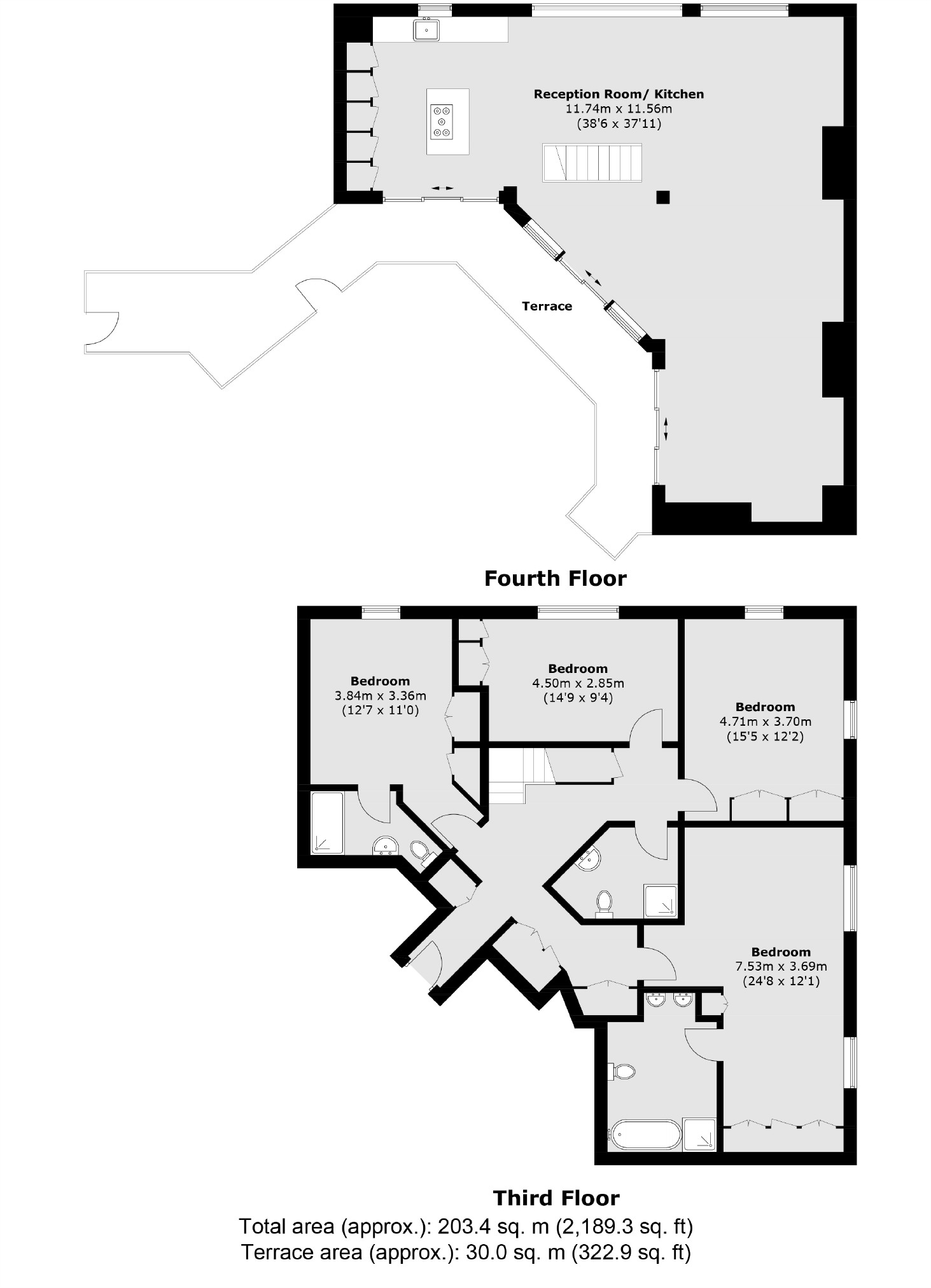 Carlyle Court, Chelsea Harbour, London SW10, 4 bedroom flat to rent