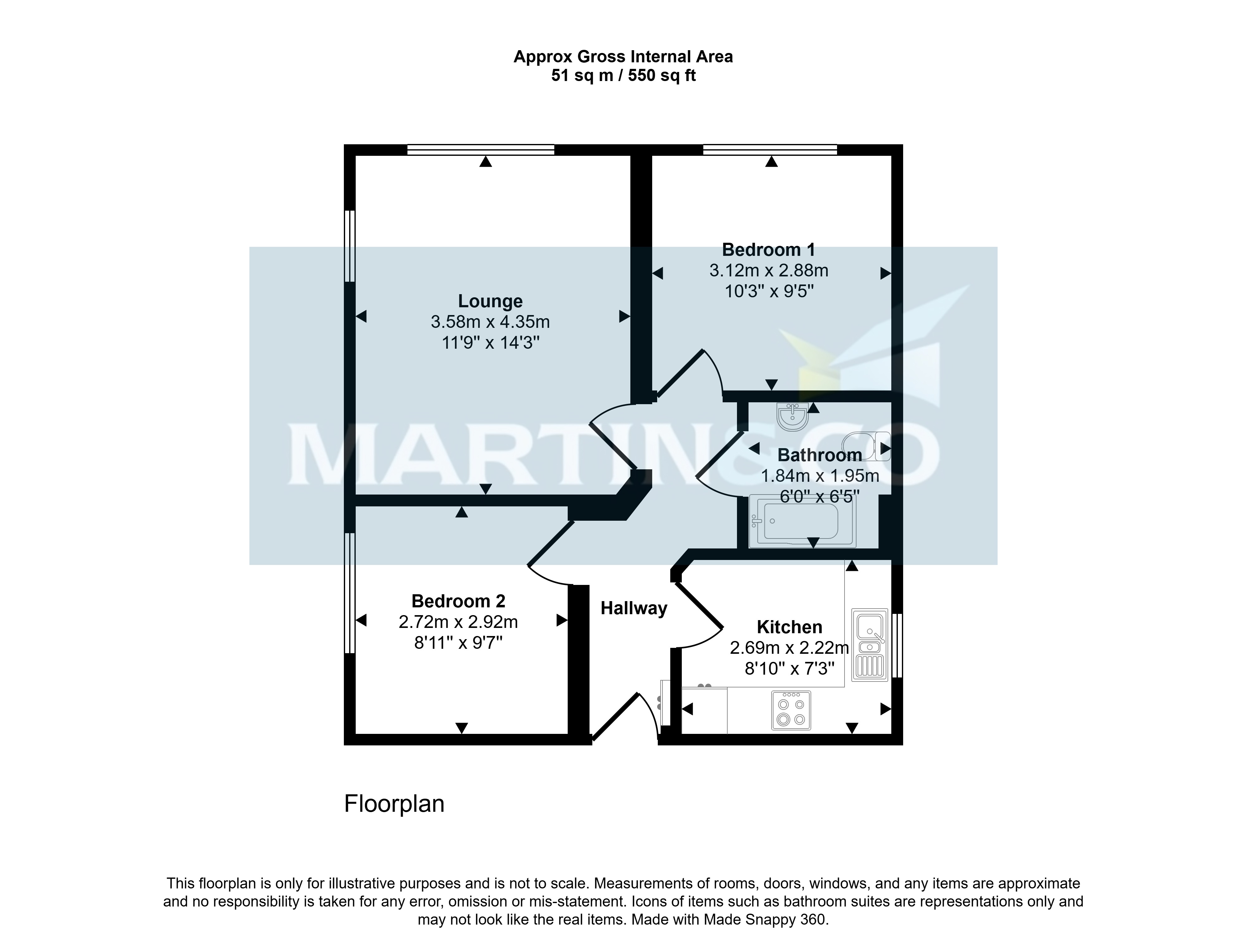 1, Linthorpe House, Oakdale floorplan