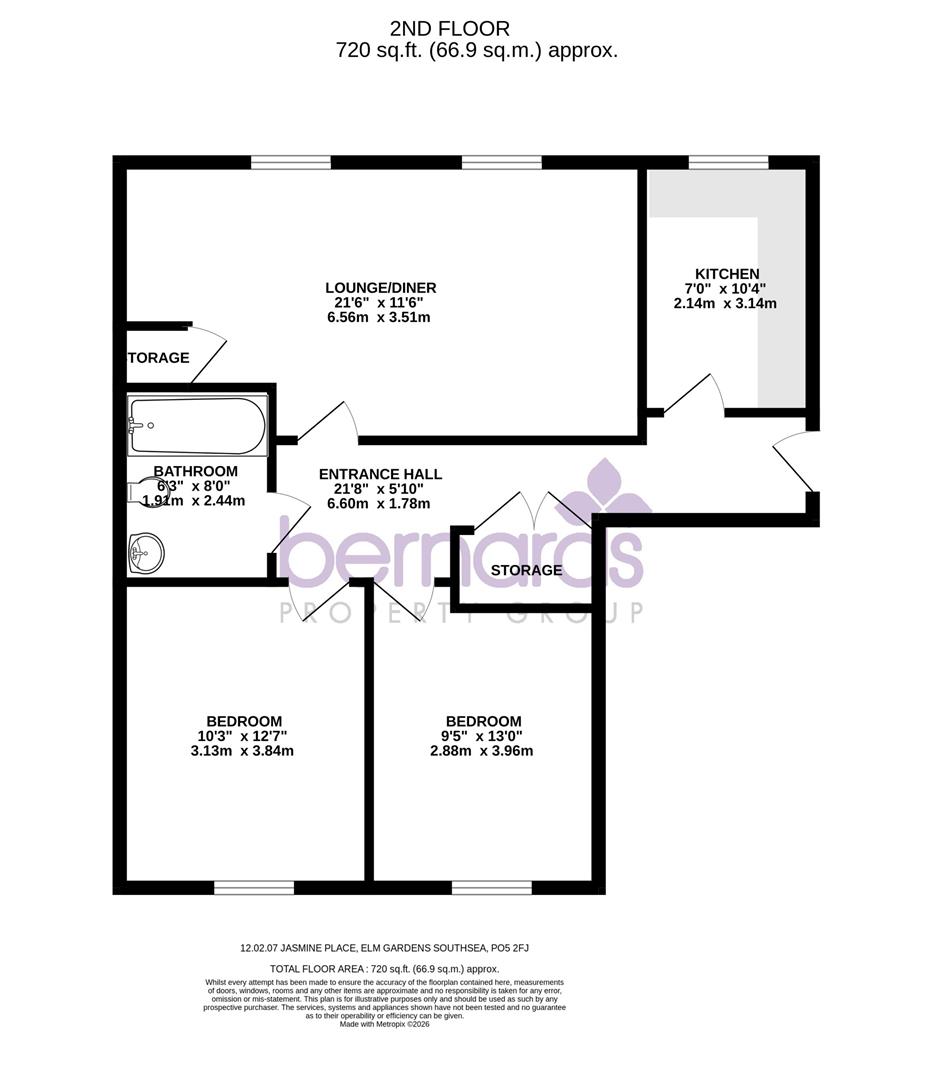 Apartment 22, Jasmine Place, Elm Gardens, Southsea floorplan