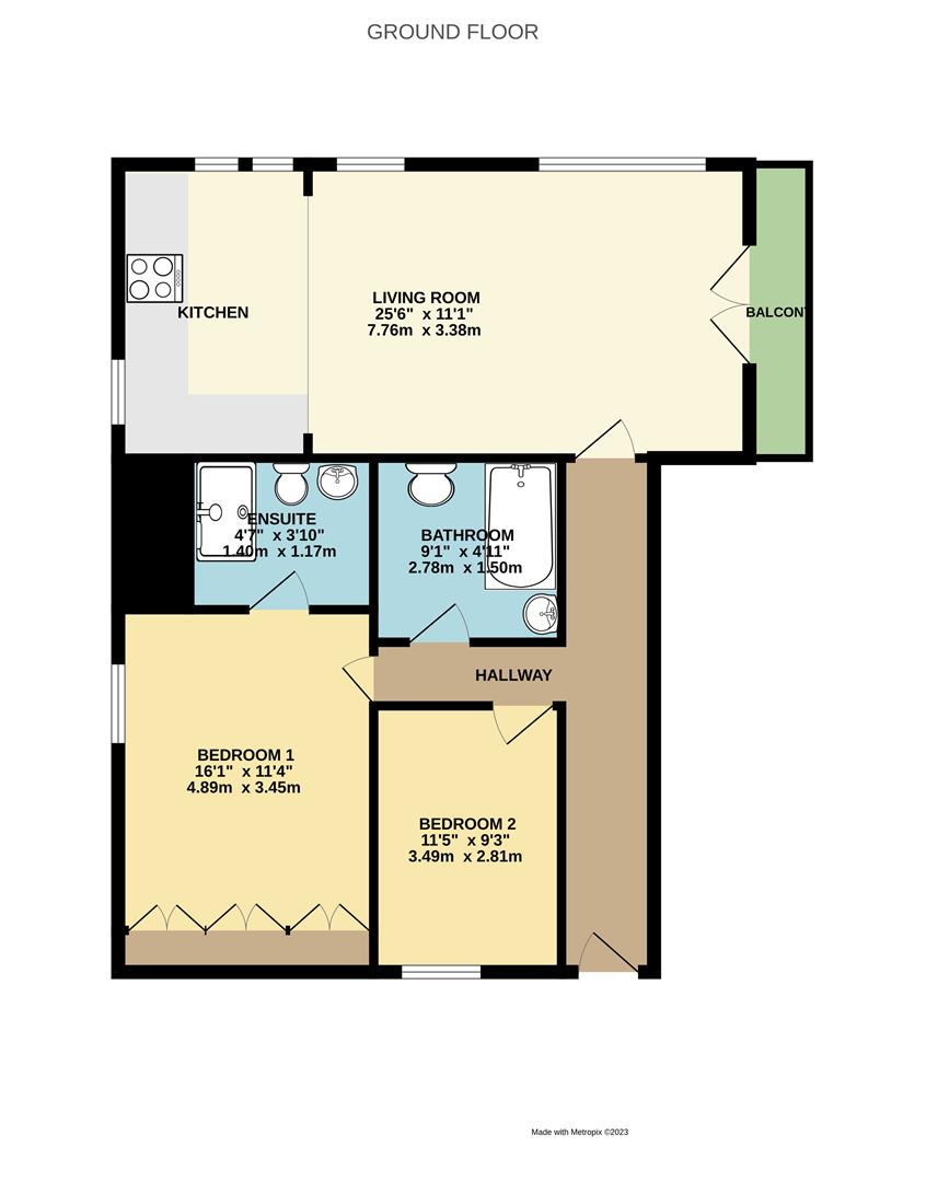 Flat 1, Palomar Court, 4 Midway Quay, Eastbourne floorplan