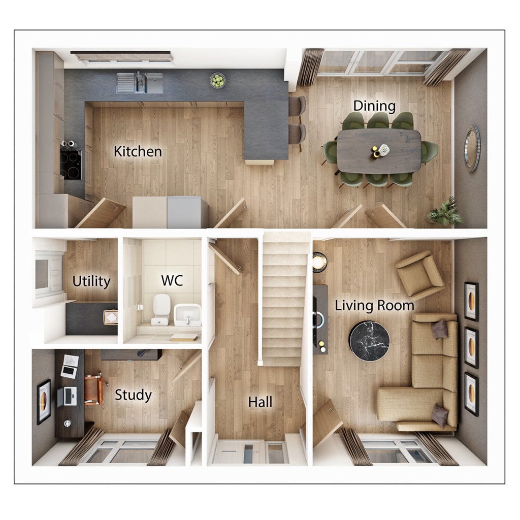 The Rightford - Plot 374, Marske Sands, Longbeck Road, Marske-By-The-Sea, Marske floorplan