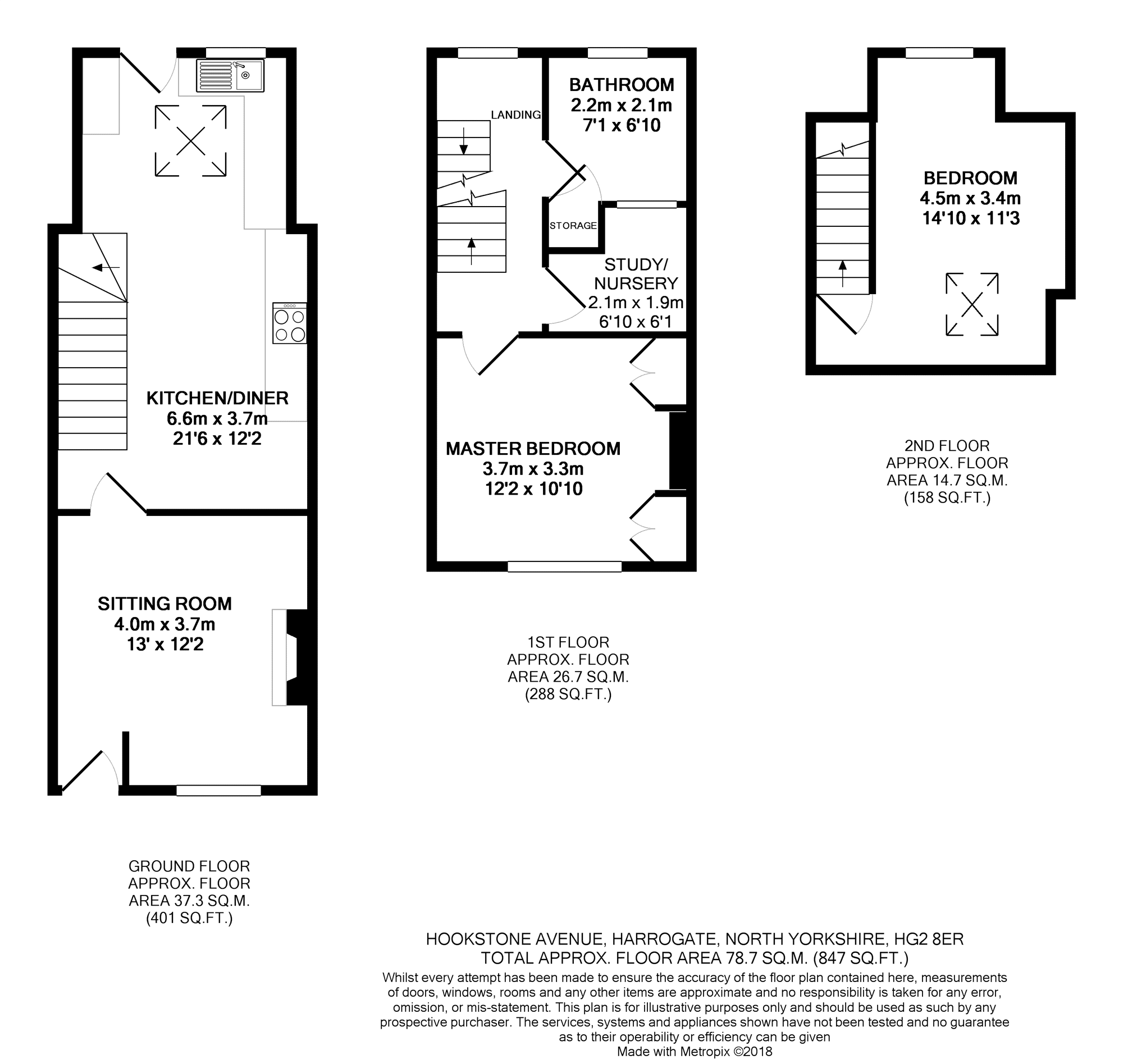 2 Bedrooms Terraced house for sale in Hookstone Avenue, Harrogate HG2