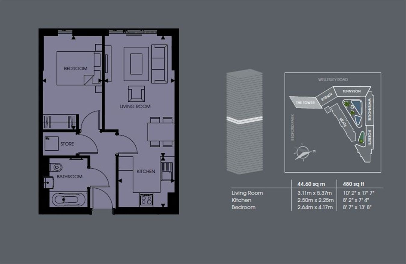 Pinnacle Apartments, Croydon floorplan