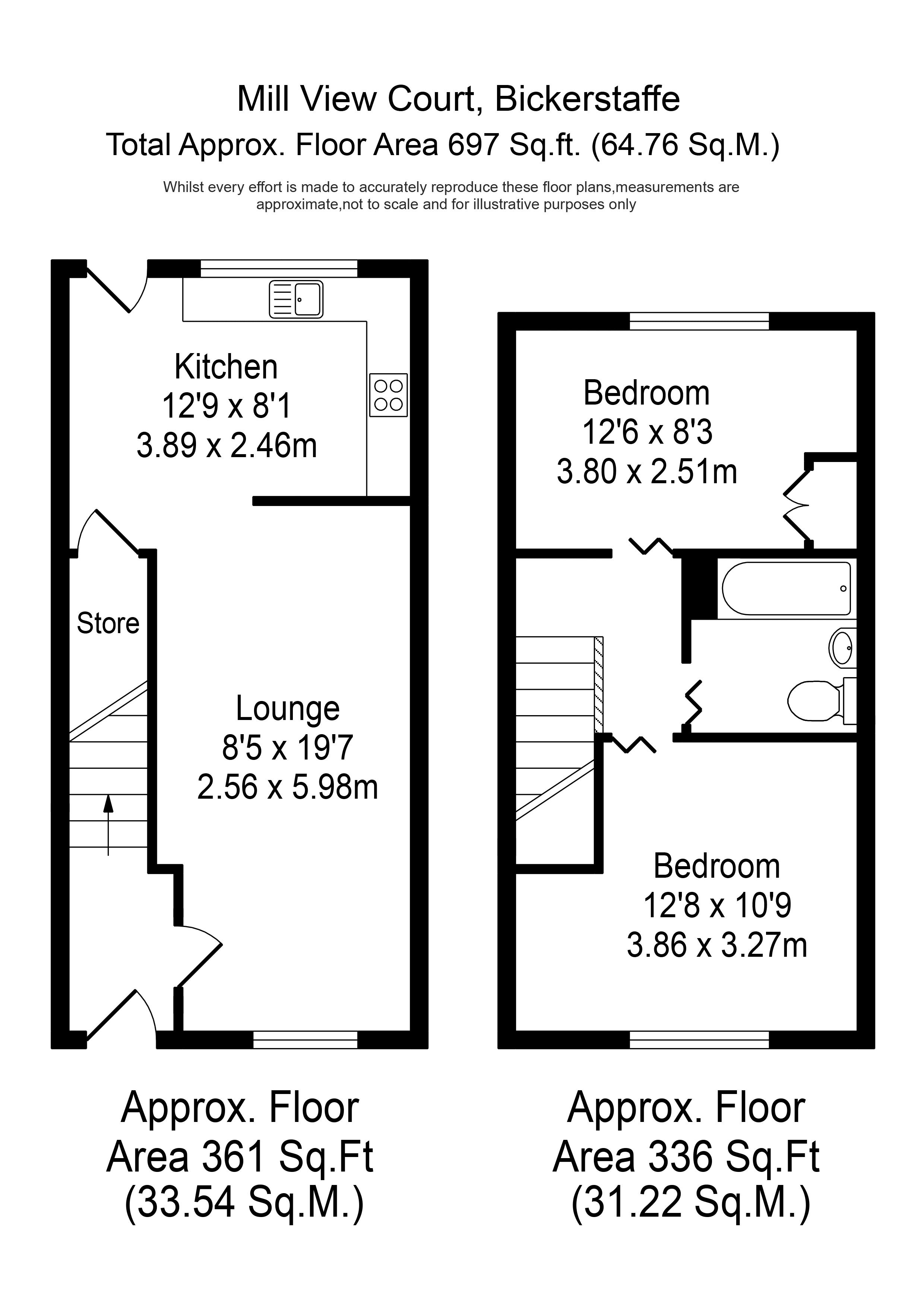 2 Bedrooms Terraced house to rent in Mill View Court, Bickerstaffe, Ormskirk L39