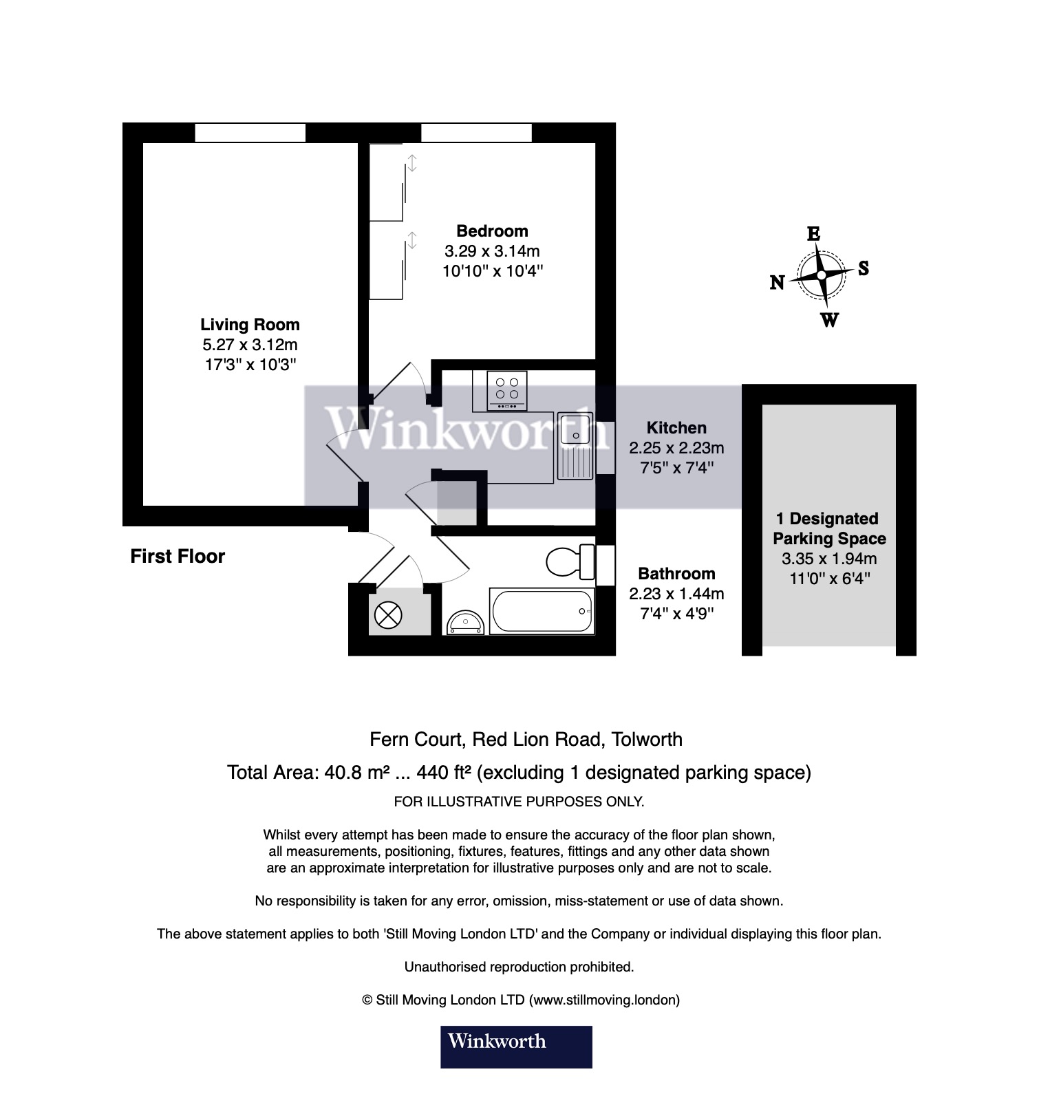 1 Bedrooms Flat for sale in Fern Court, 85 Red Lion Road KT6