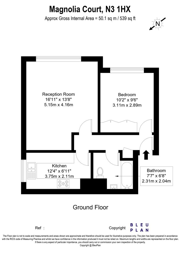 1 Magnolia Court, 248 Nether Street, London floorplan