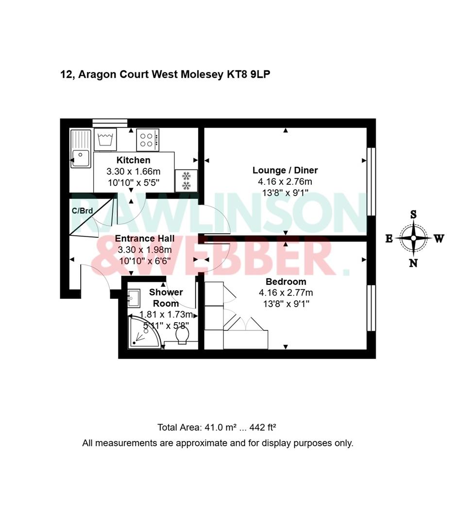 Flat 12 Aragon Court, 11 Pemberton Road, East Molesey floorplan