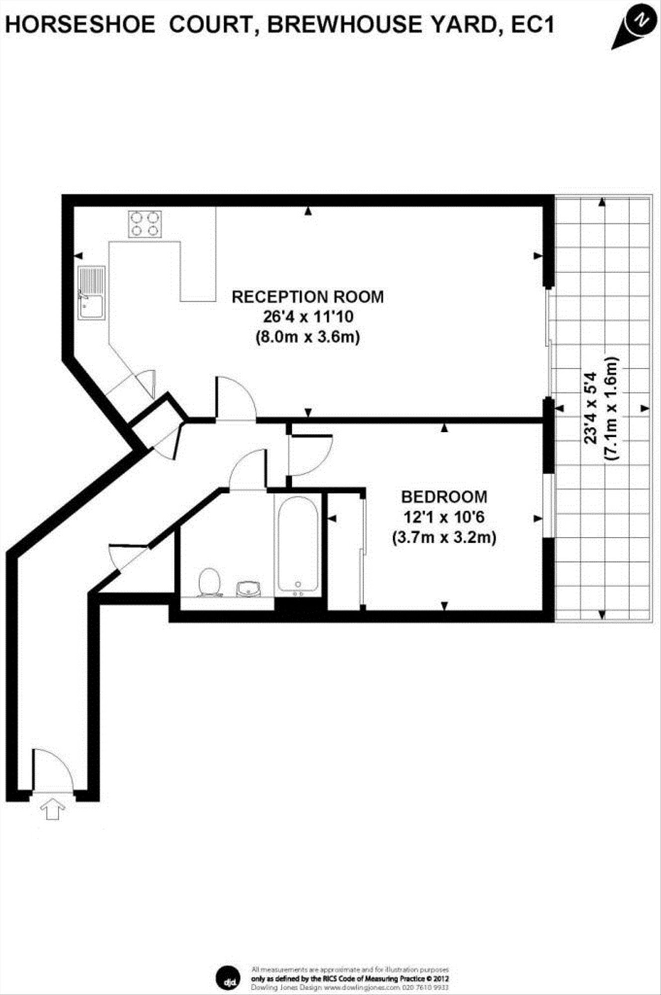 Flat 3, Horse Shoe Court, 11, Brewhouse Yard, London floorplan