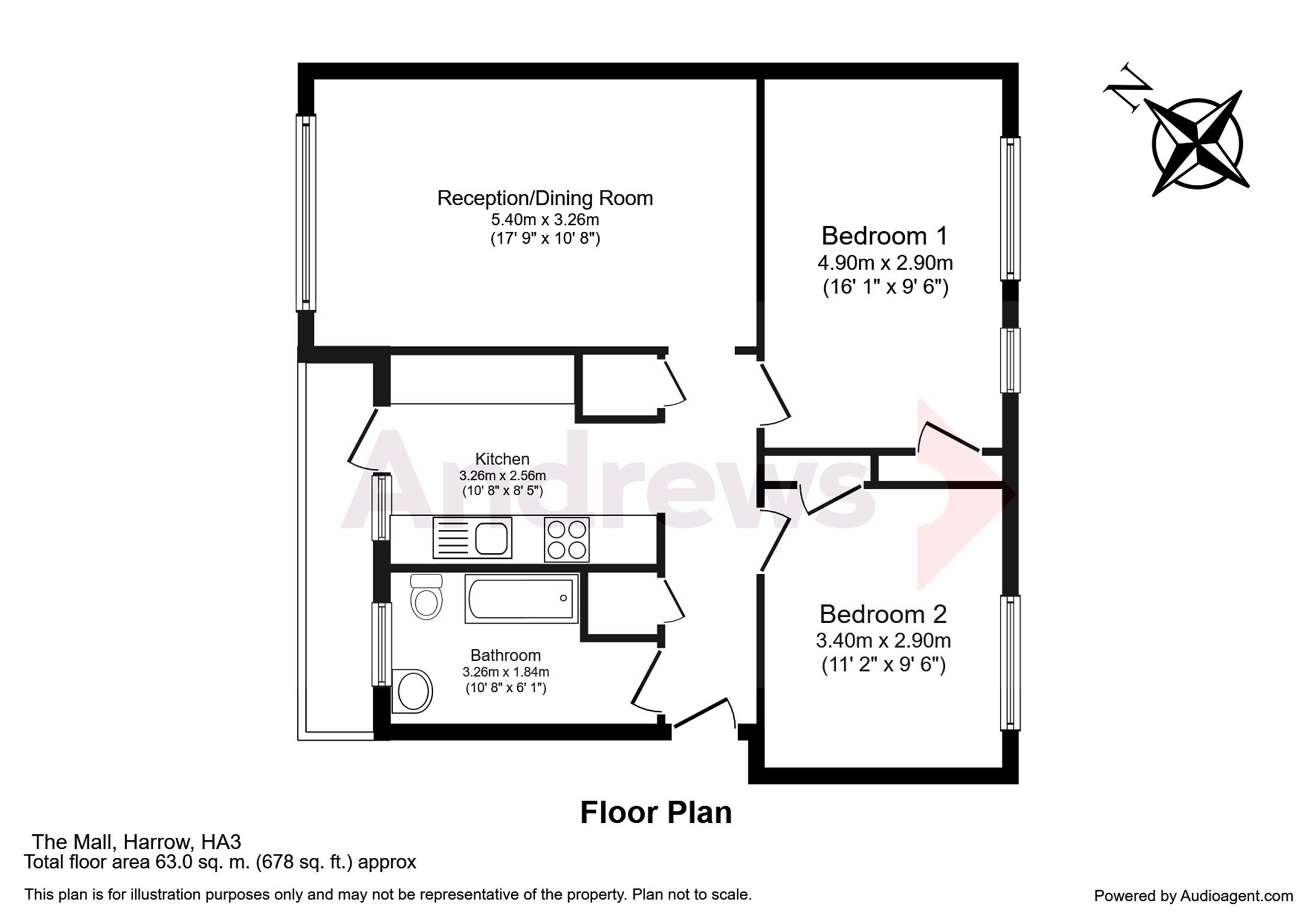 2 Bedrooms Flat for sale in The Mall, Kenton, Harrow, Middx HA3