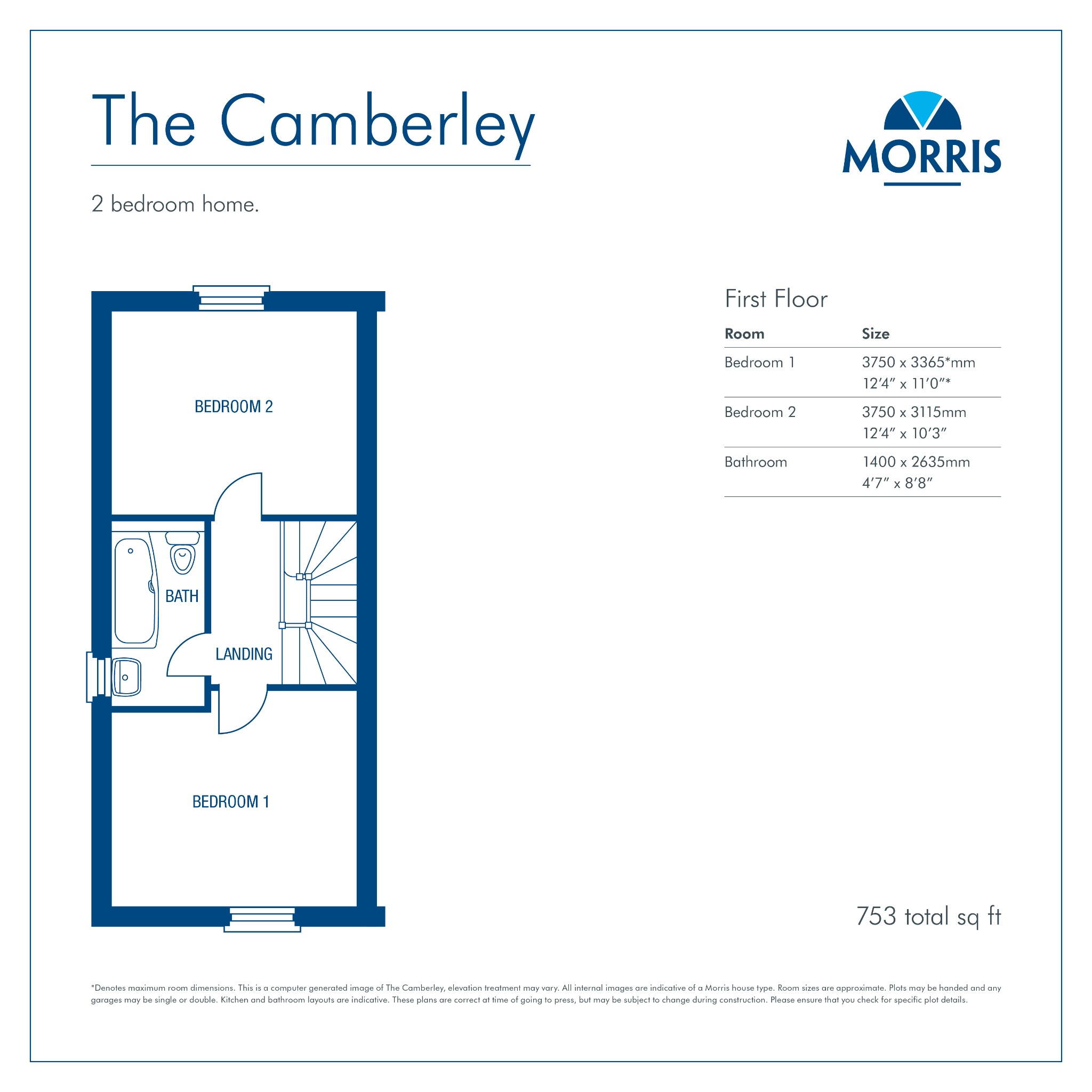 The Camberley, The Grange, Formby floorplan