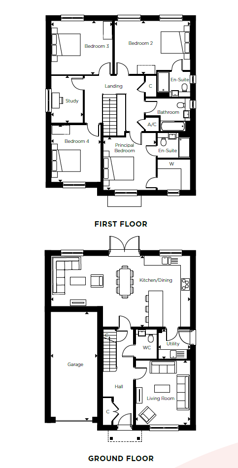 Plot 43, The Shadwell,, Hollymead Square, Newport floorplan