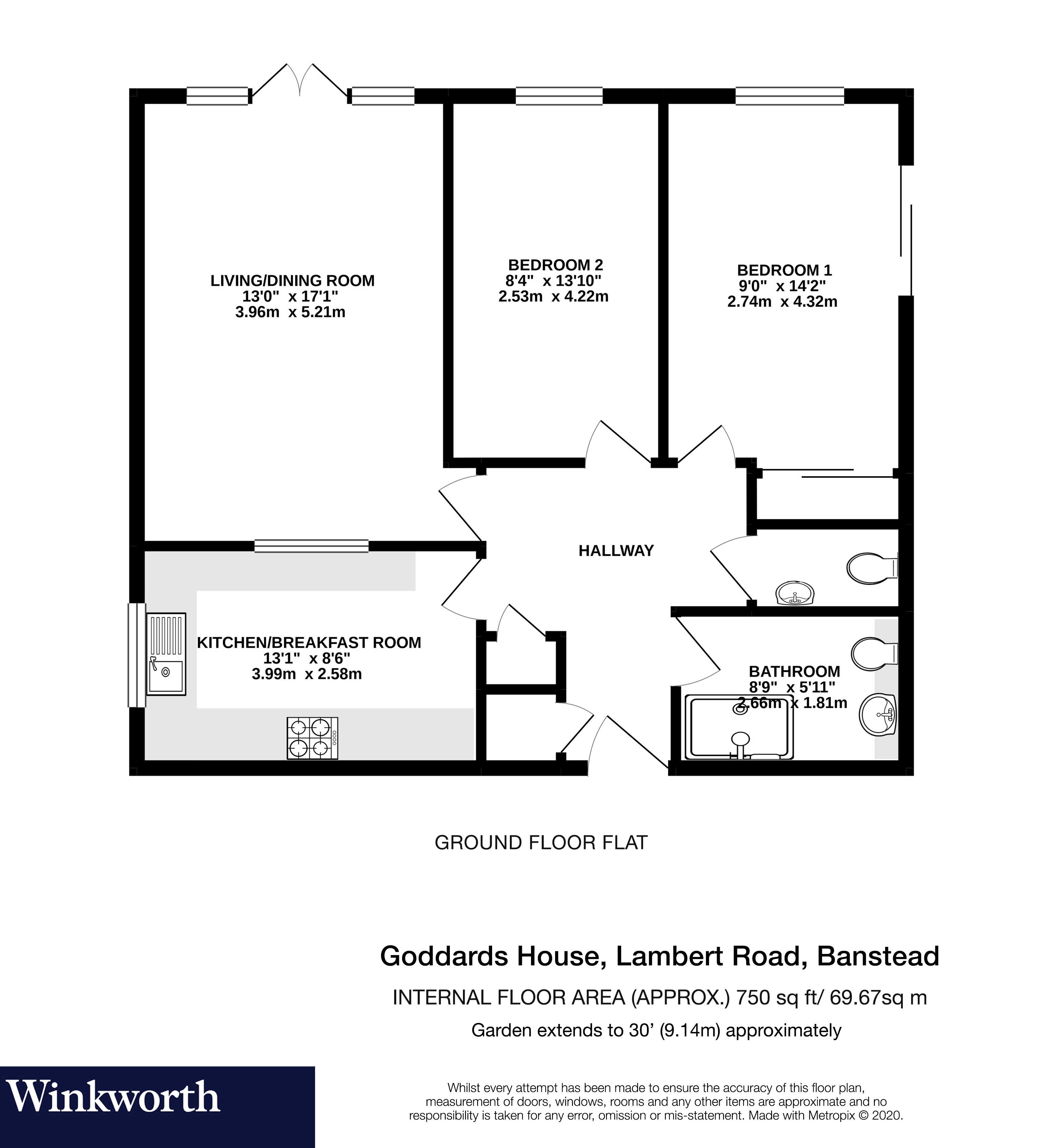 Goddards House, 39 Lambert Road, Banstead, Surrey SM7, 2 bedroom flat
