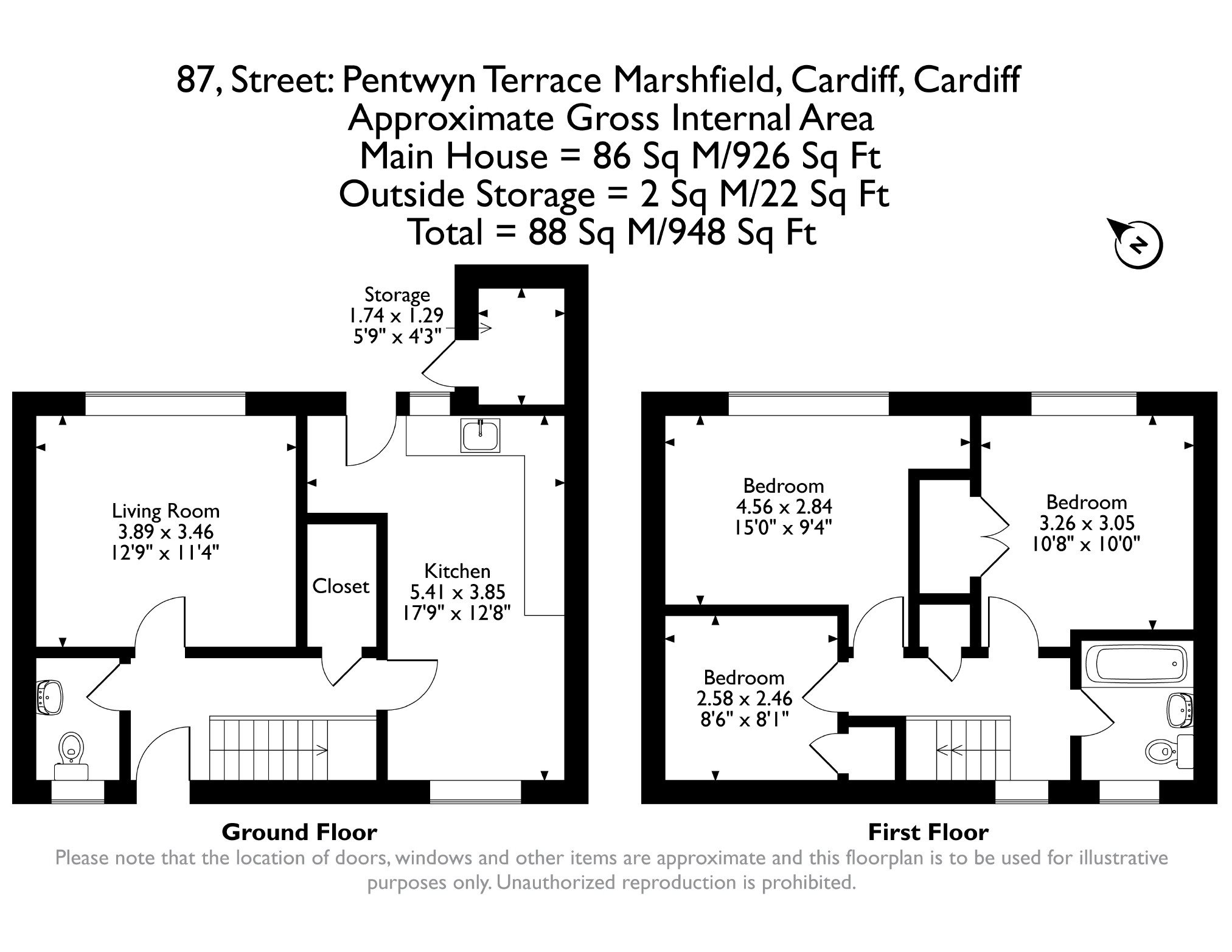 87, Pentwyn Terrace, Marshfield, Cardiff floorplan