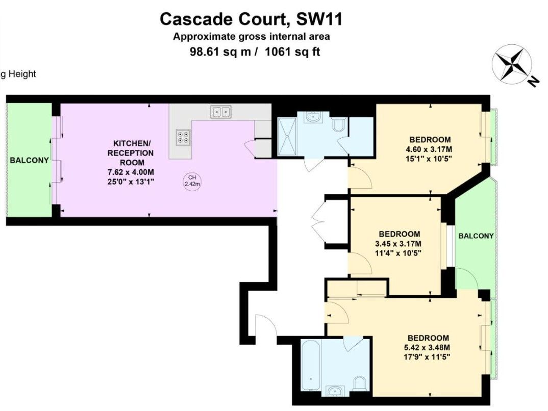Marketing 43 Cascade Court, Vista Chelsea Bridge, 1 Sopwith Way, London floorplan