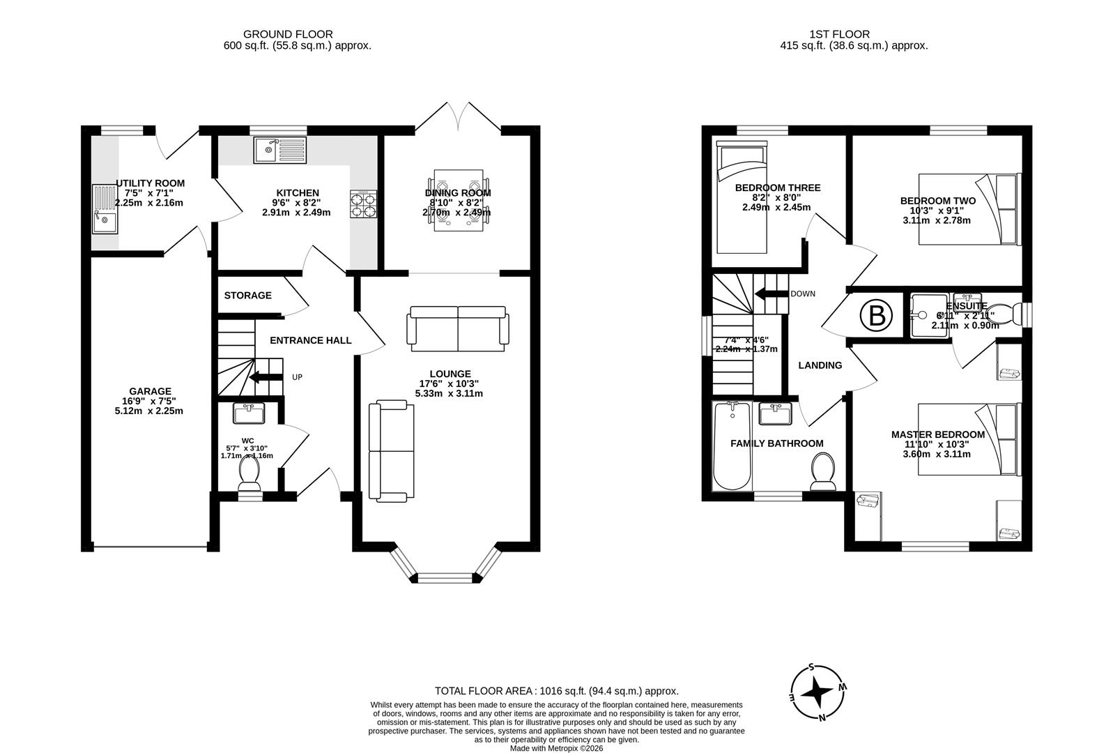 1, Foxglove Close, Preston floorplan
