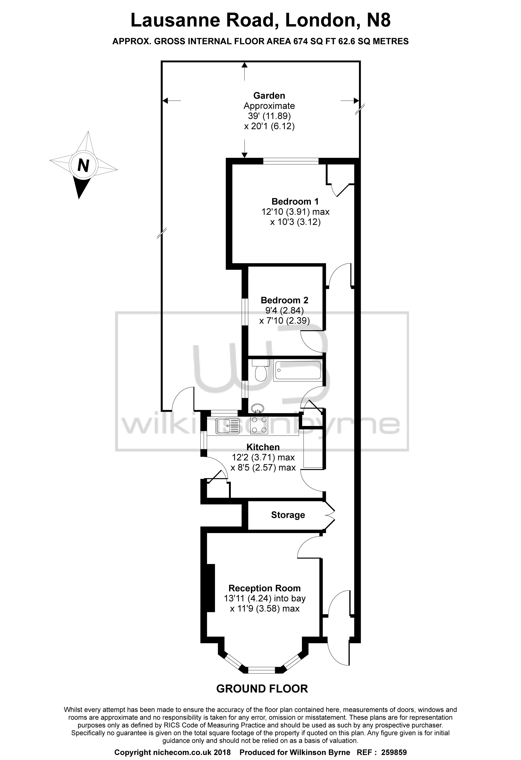 2 Bedrooms Flat for sale in Lausanne Road, London N8