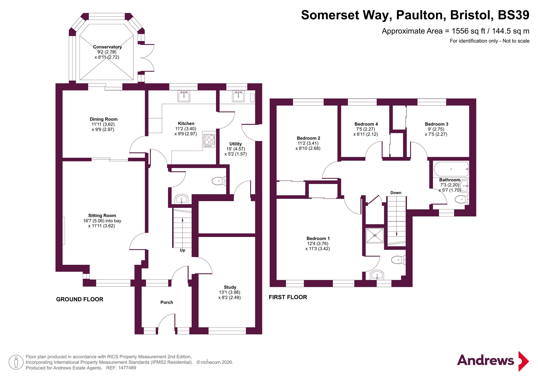 41, Somerset Way, Bristol floorplan