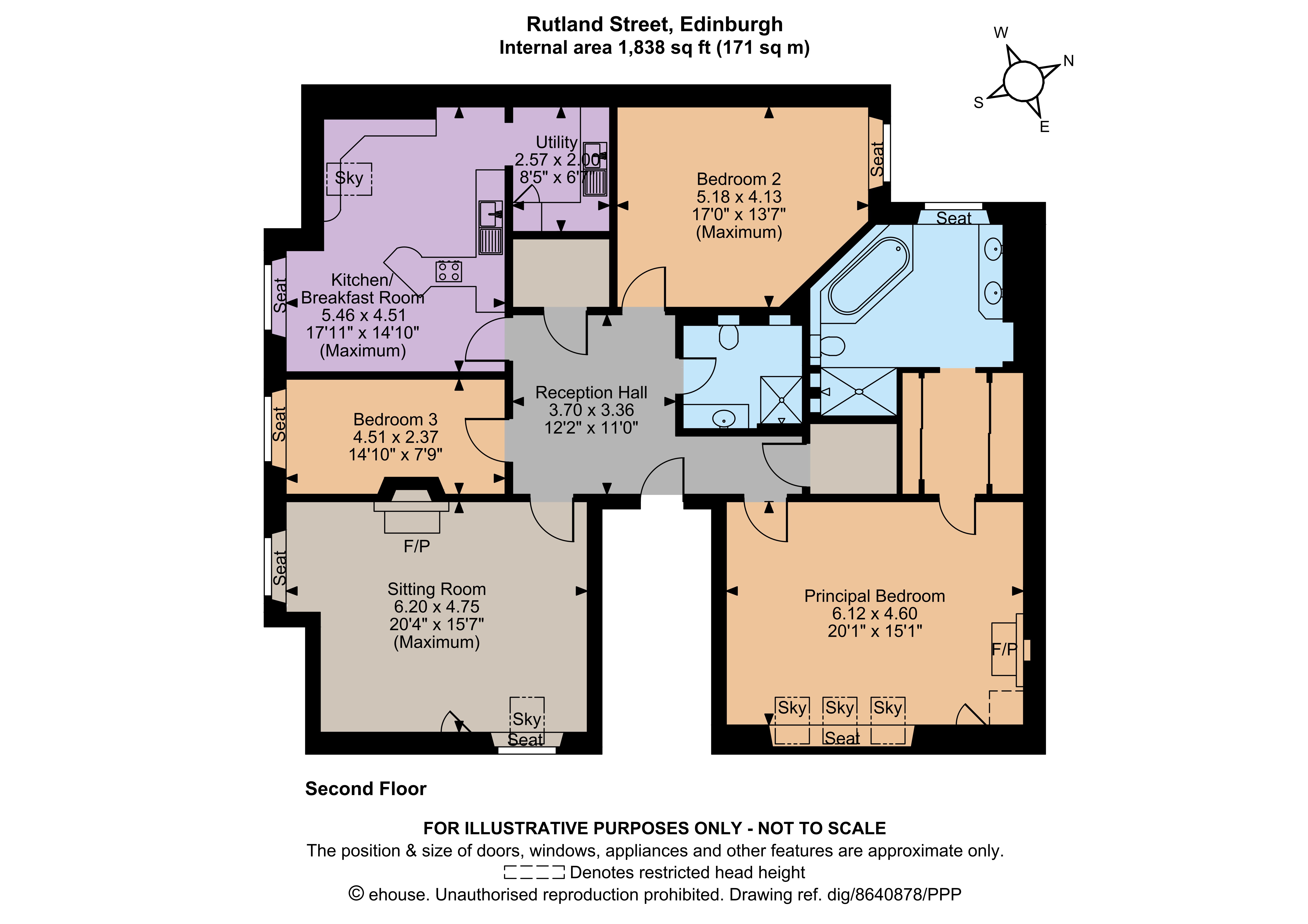 Flat 3, 27, Rutland Street, Edinburgh floorplan
