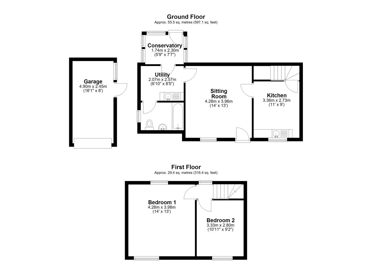 Mac Queen Cottage, Radwell floorplan