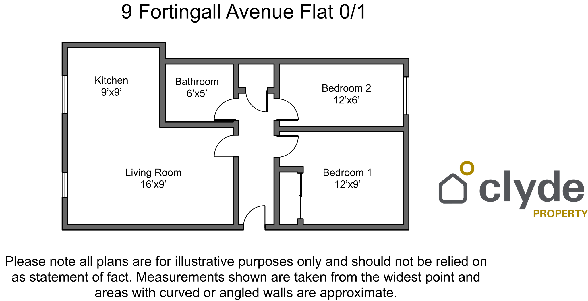 Flat 0-1, 9, Fortingall Avenue, Glasgow floorplan