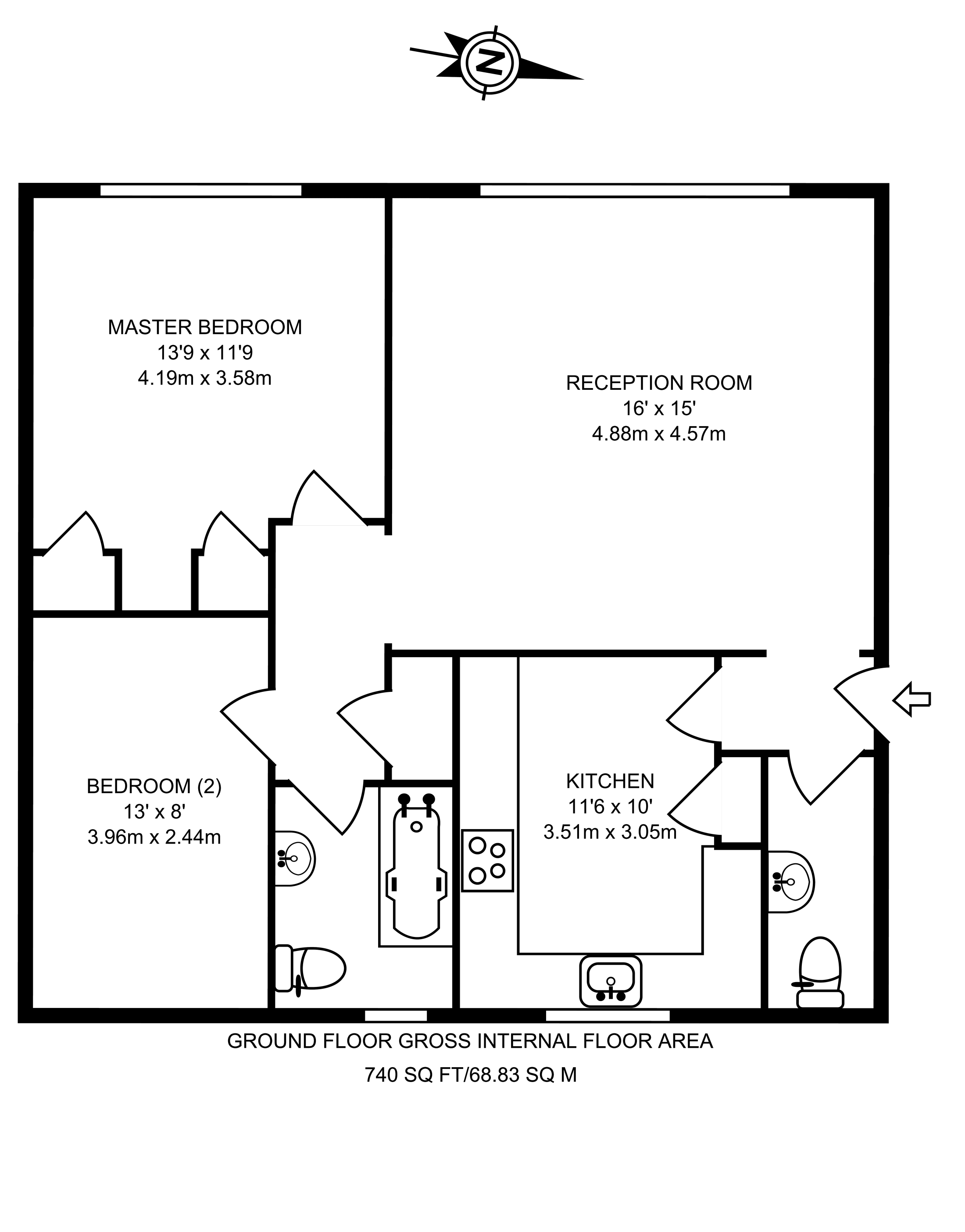 2 Bedrooms Flat to rent in Castlebar Road, Ealing Broadway W5