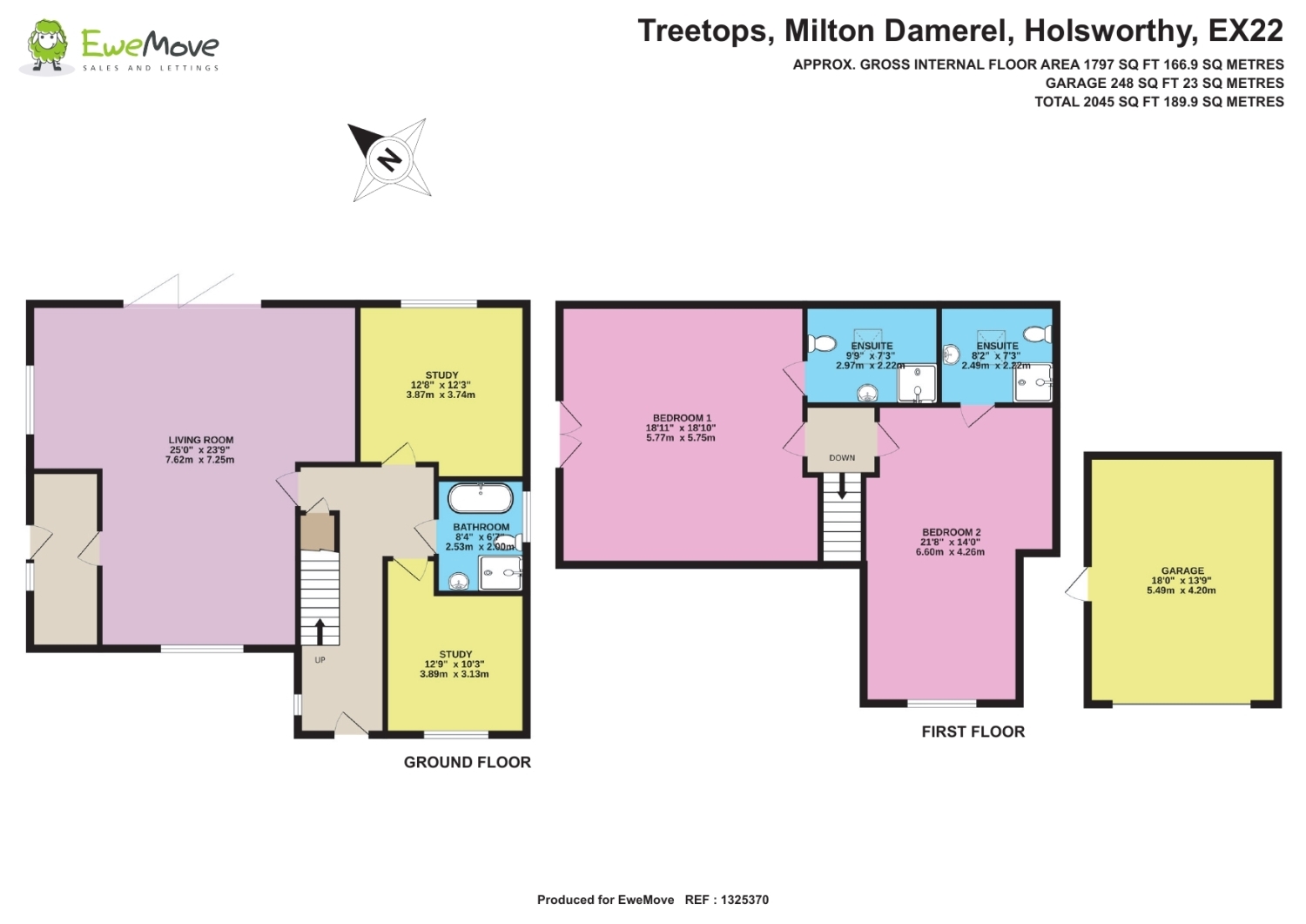 Treetops, ., Milton Damerel floorplan