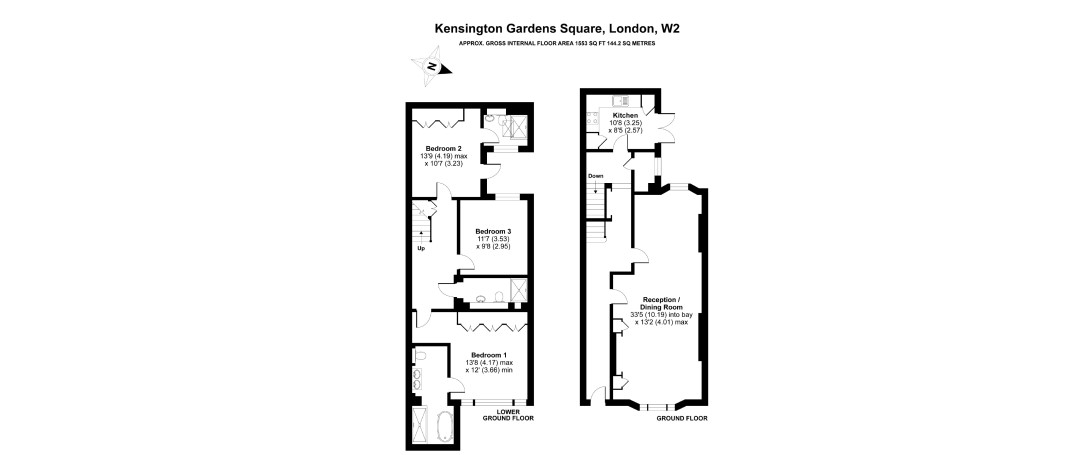 3 Bedrooms Flat to rent in Kensington Gardens Square, London W2