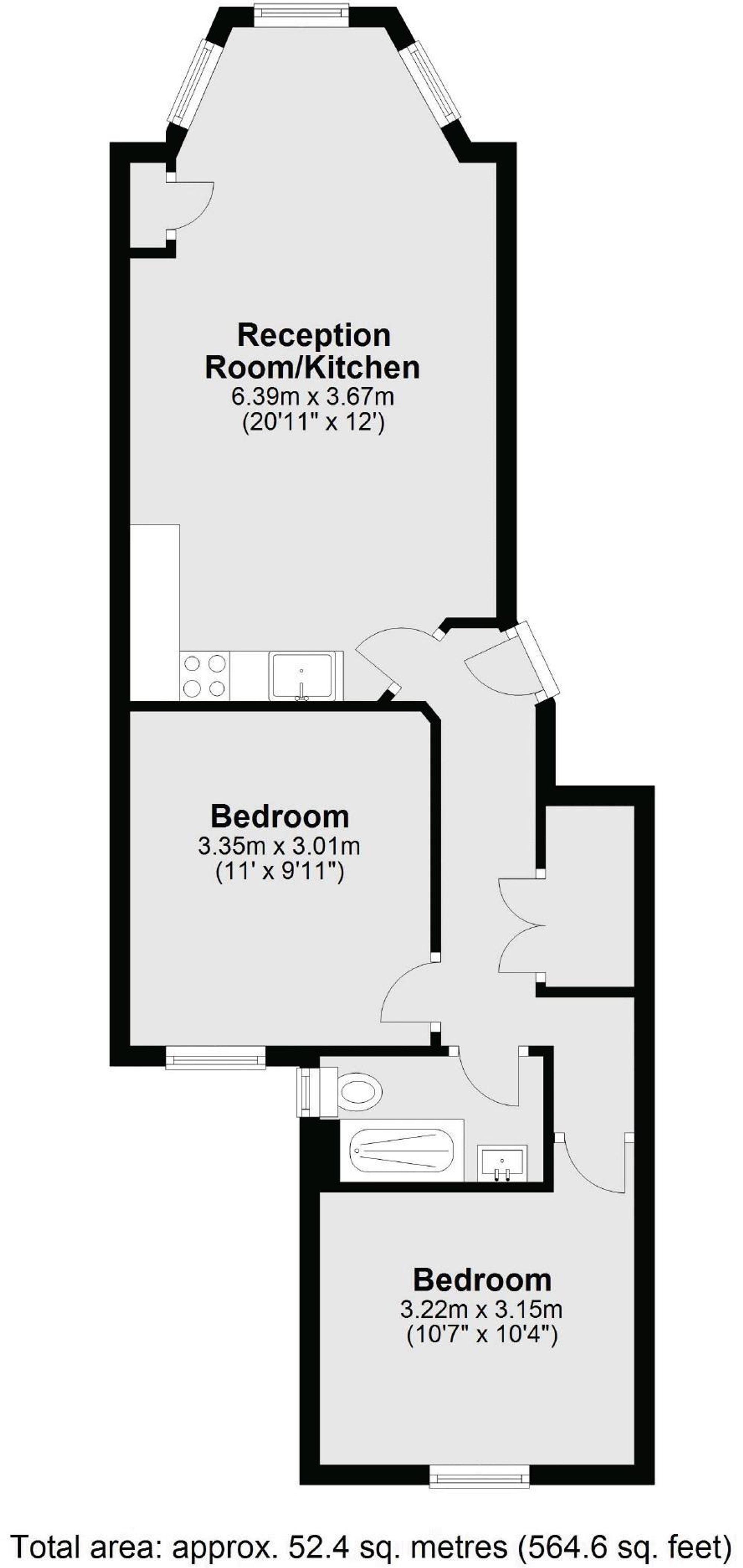 Flat 1, 26 Ongar Road, London floorplan