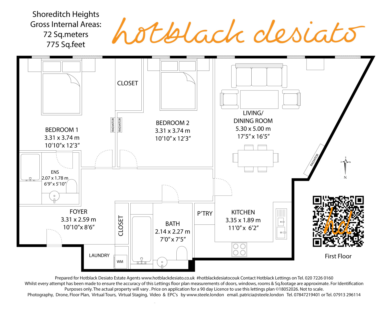 Flat 1, Shoreditch Heights, 105, Britannia Walk, London floorplan