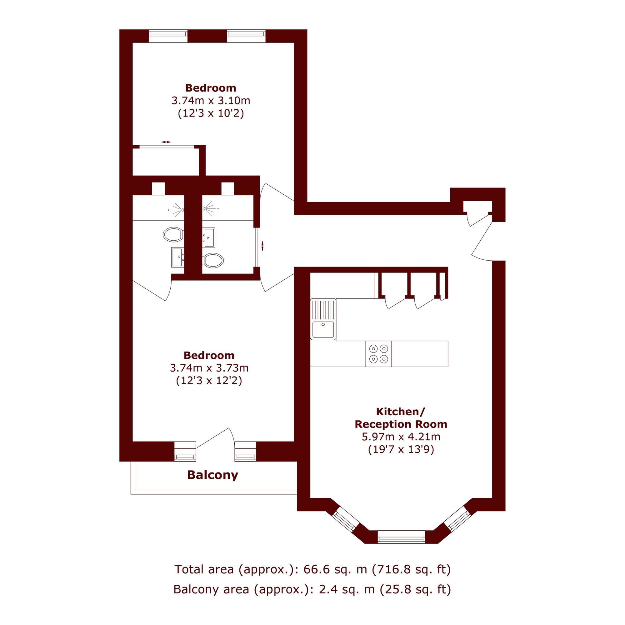 Flat 3A, Exeter Mansions, Exeter Road, London floorplan