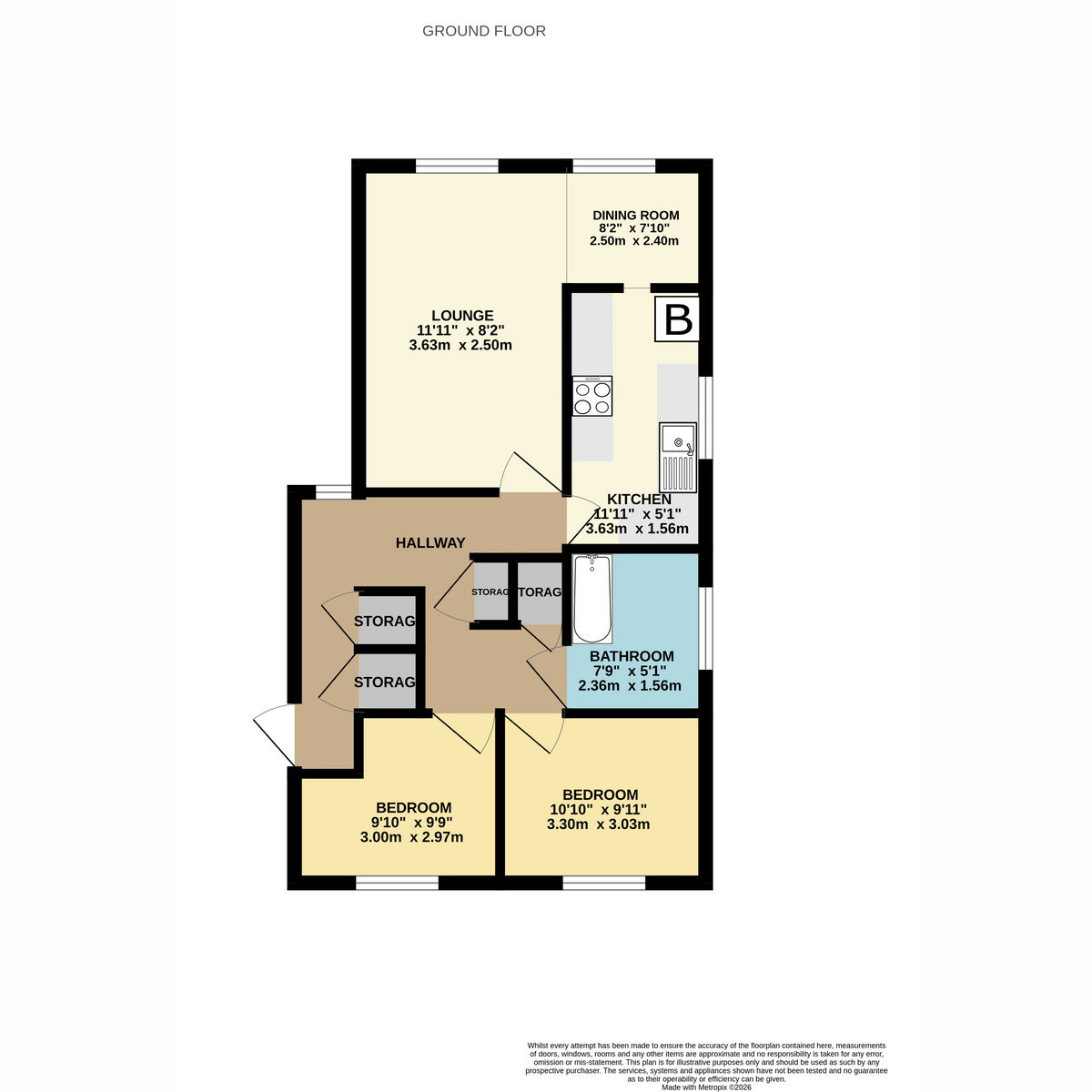 Flat 1 Pennys Court, 450, New Road, Ferndown floorplan