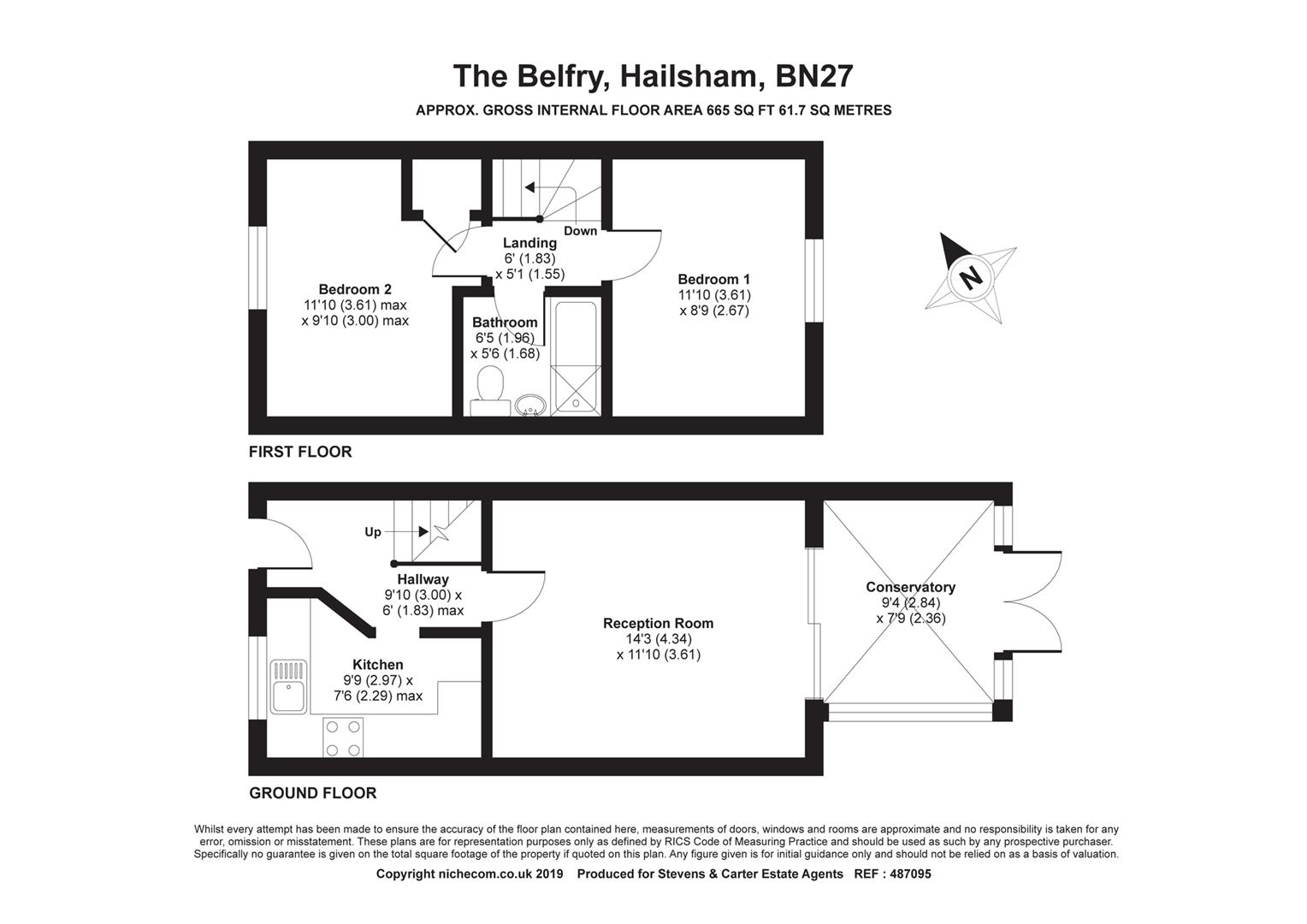 2 Bedrooms End terrace house for sale in The Belfry, Hailsham BN27