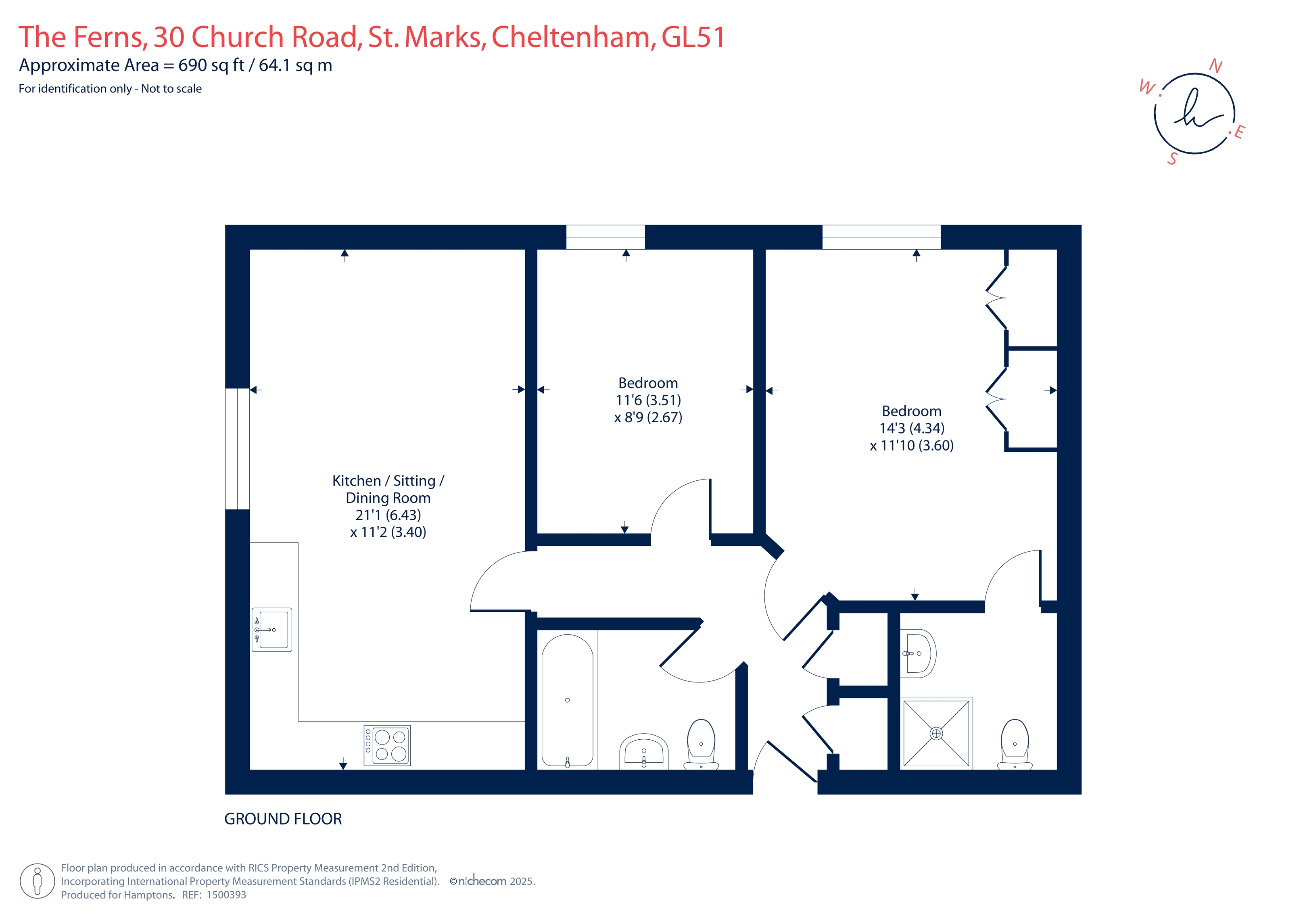 Flat 9 The Ferns, 30 Church Road, Cheltenham floorplan