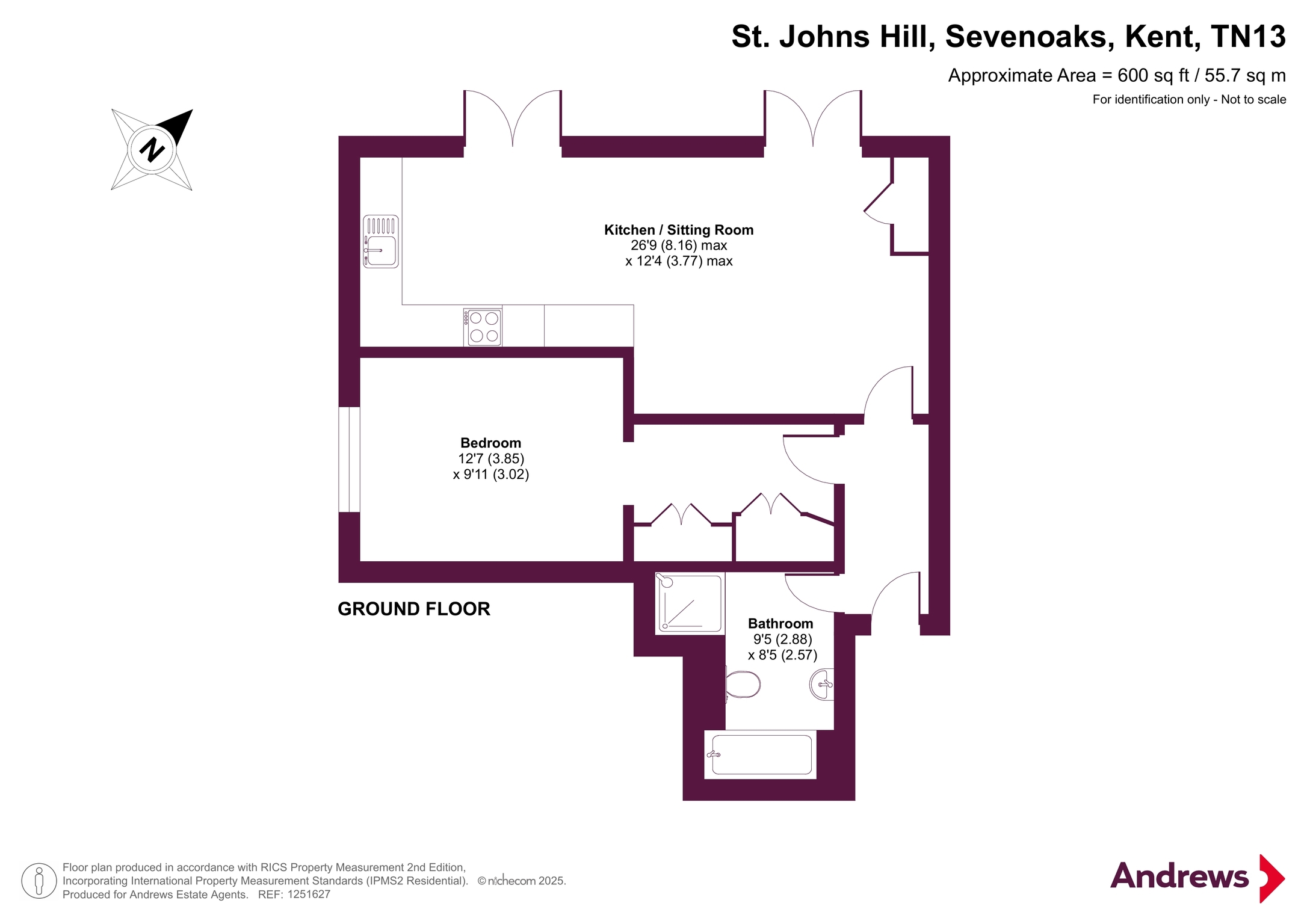 Flat 1A, 75-77,, St. Johns Hill, Kent floorplan