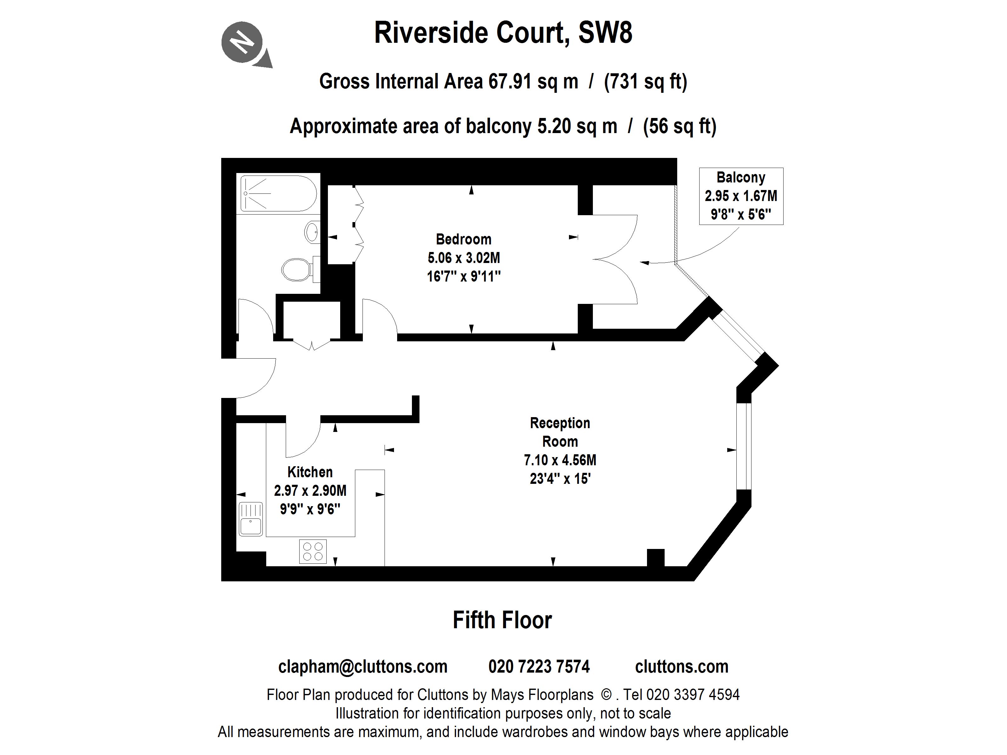 1 Bedrooms Flat to rent in Riverside Court, Nine Elms Lane, London SW8