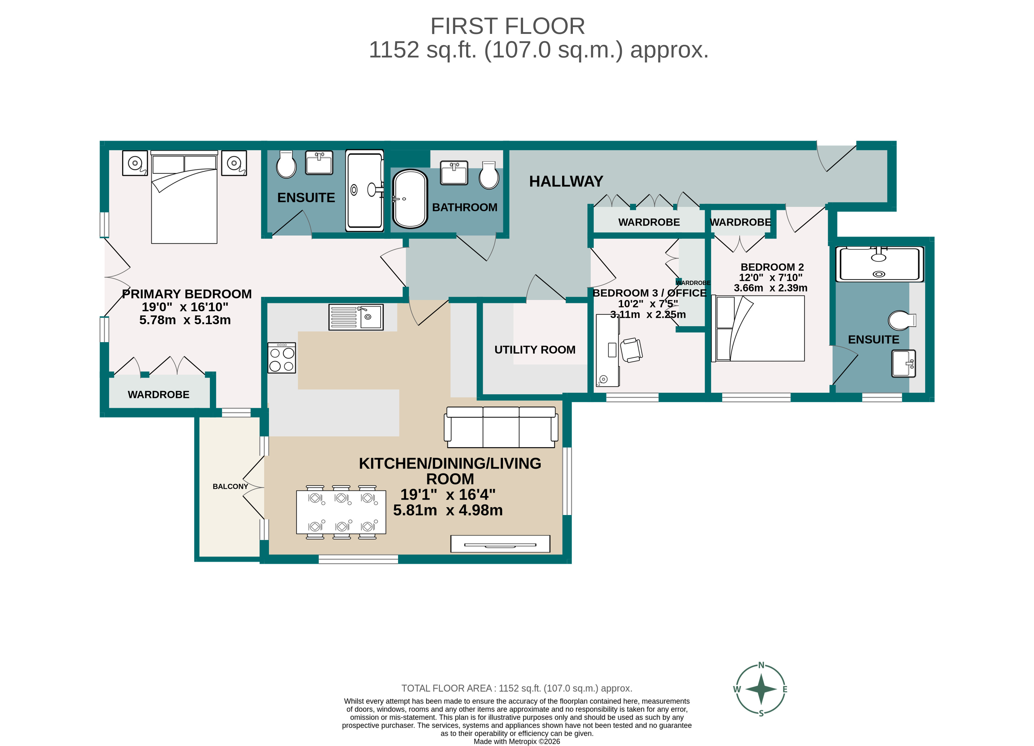 Flat 8, Salthaven, 36, Tower Road, Dorset floorplan